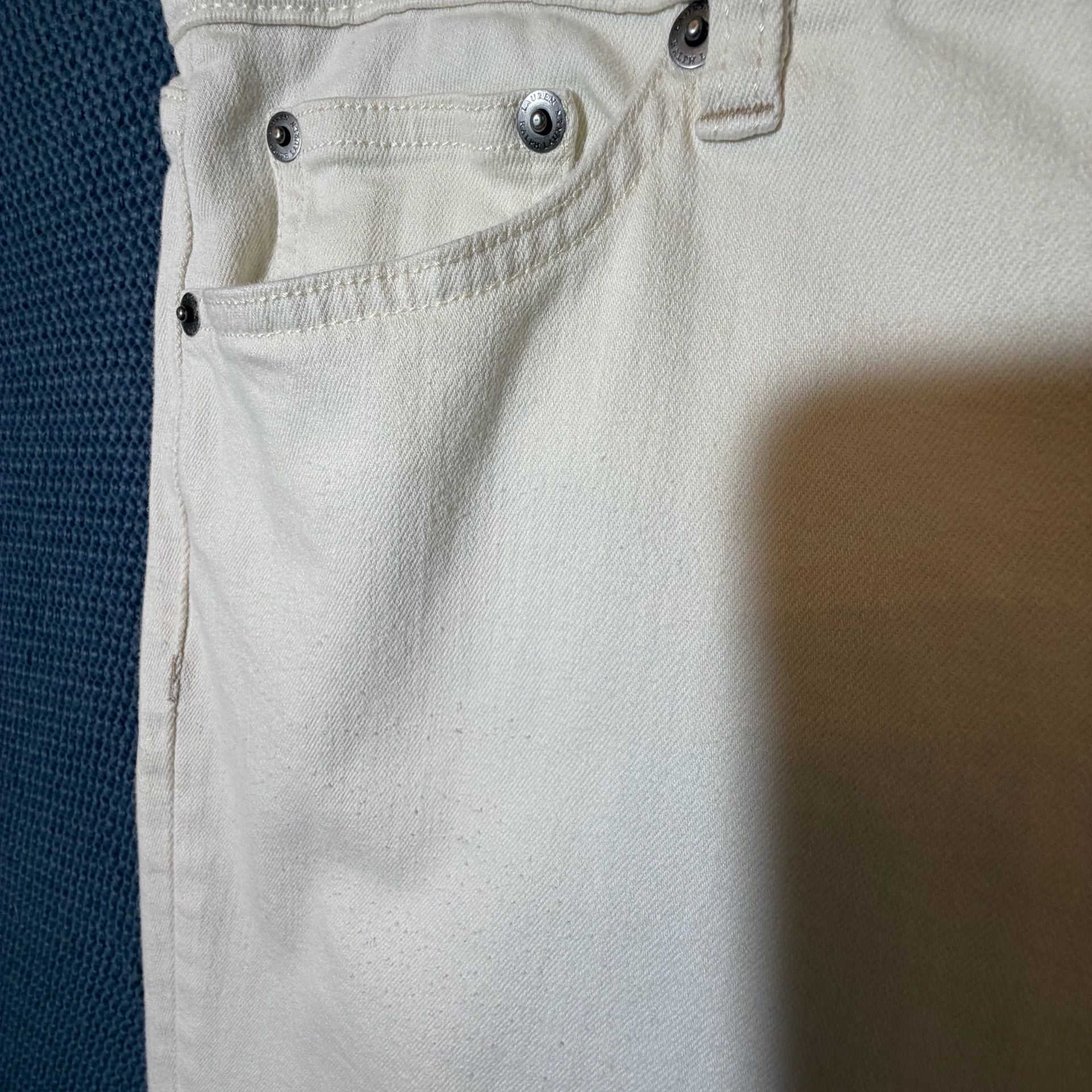 Lauren Ralph Lauren Denim Jeans Size 12P Cream 5