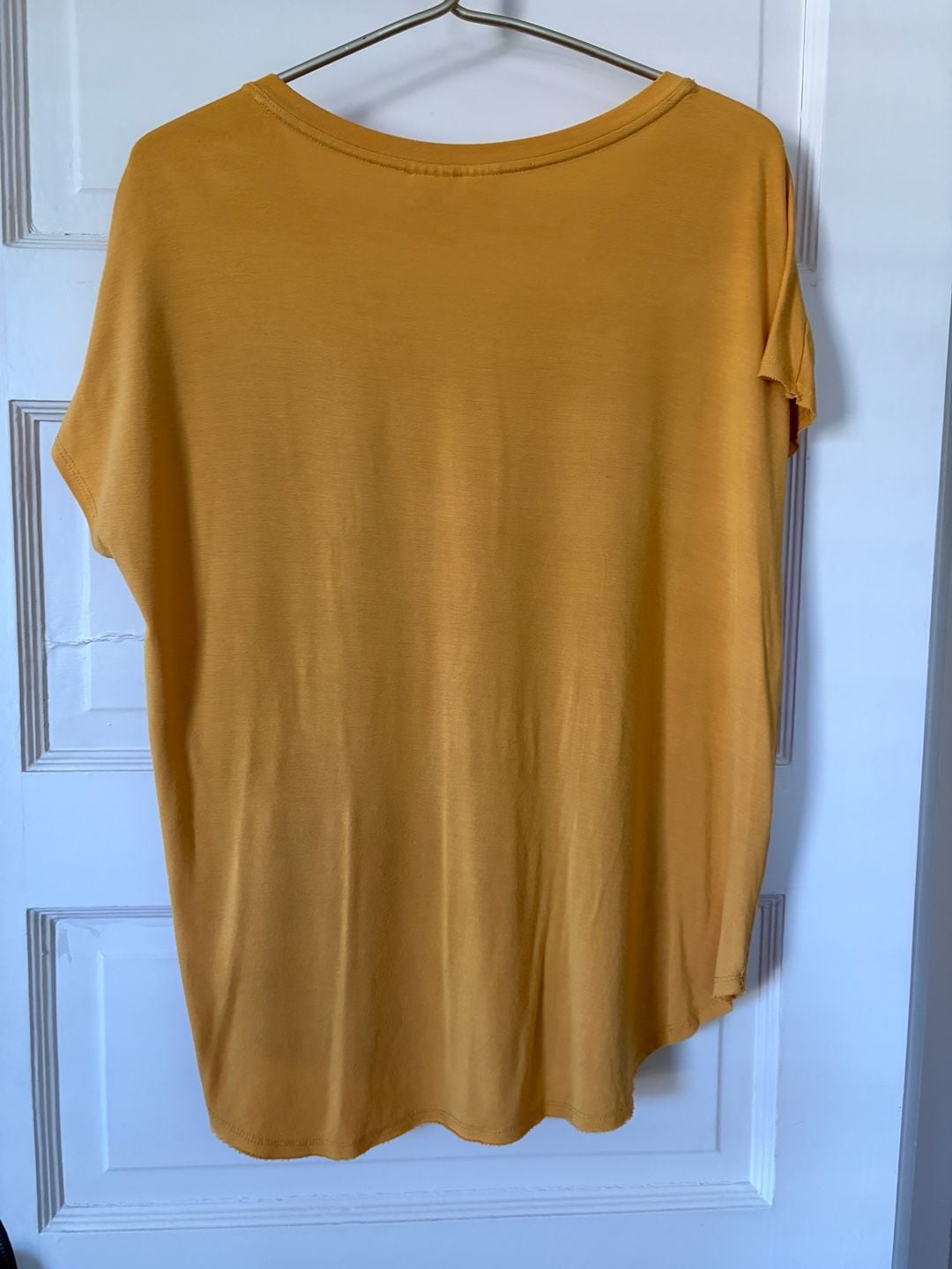 Artisan NY T-Shirt Size L Mustard Yellow Pocket Scoop Neck 7