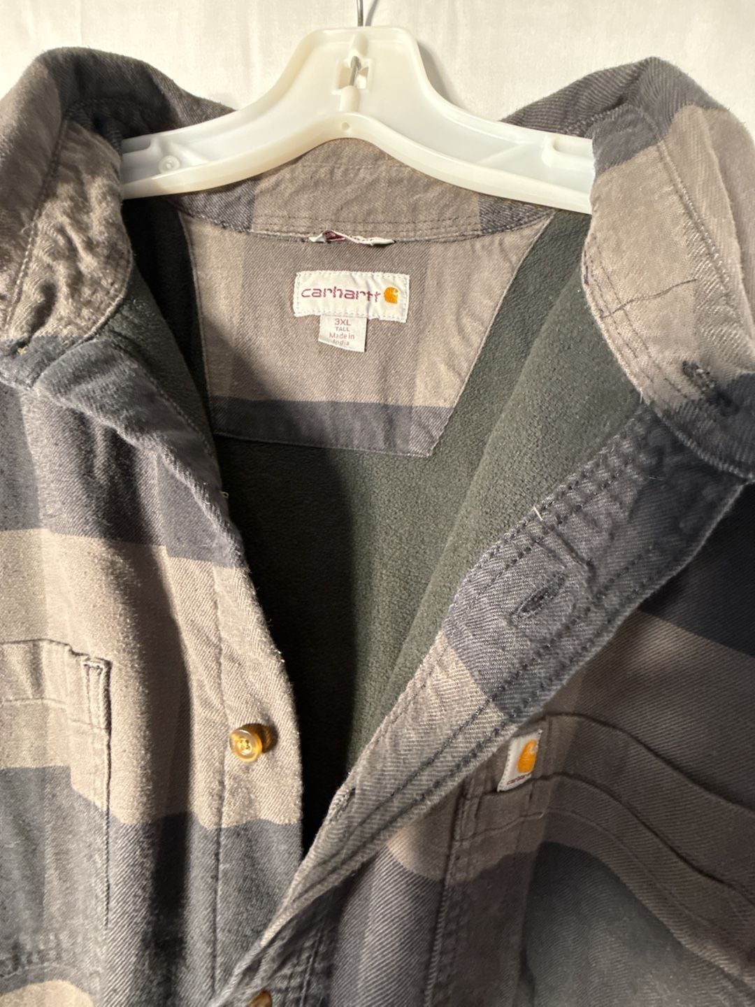 Carhartt Rugged Flex Hamilton Fleece Lined Shirt Jac Size 3XL Tall Plaid 3
