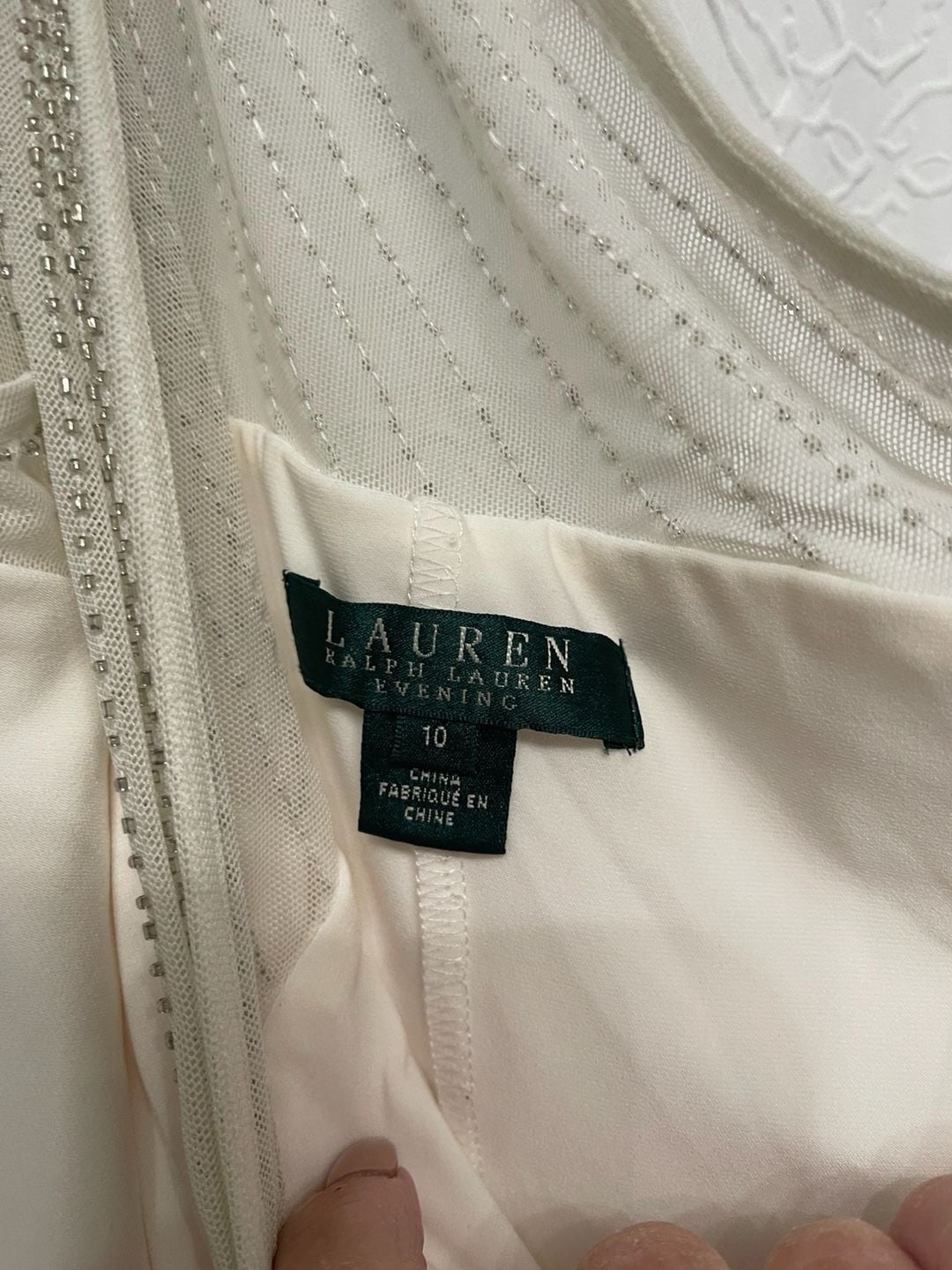NWT Lauren Ralph Lauren One Shoulder White Evening Dress Size 10 Ruched 5