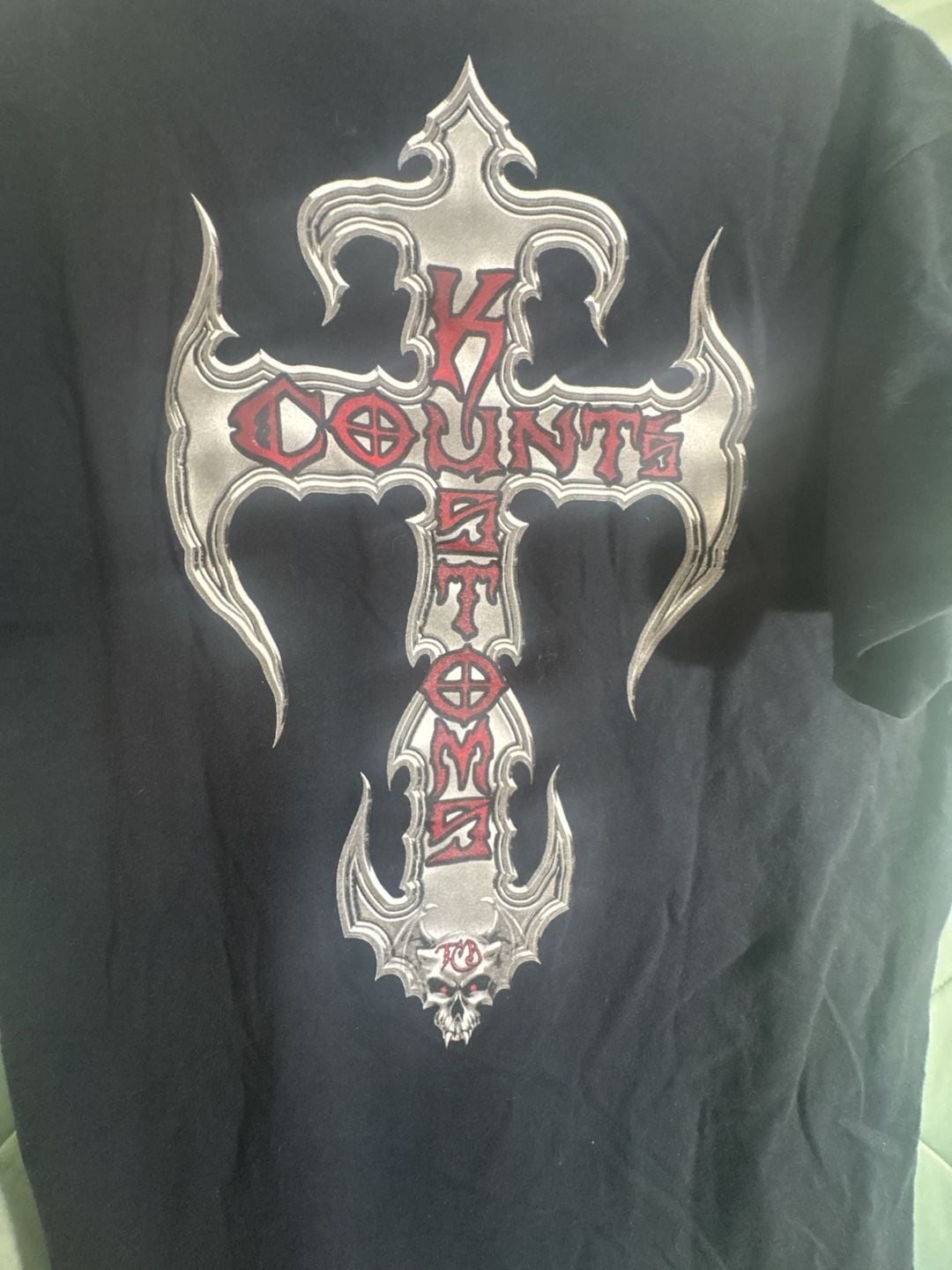 Counts Kustoms T-Shirt Size XL Black Cross Skull Graphic 7