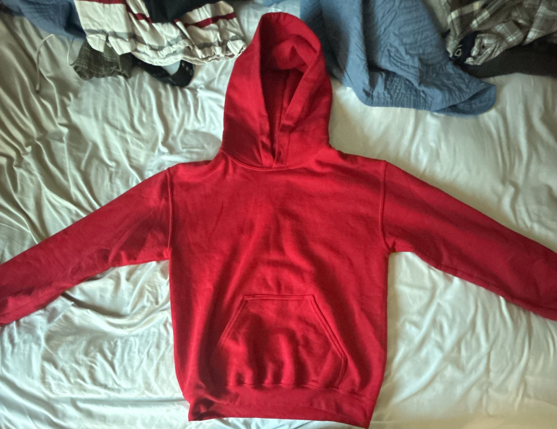 Blank Red Pullover Hoodie 2