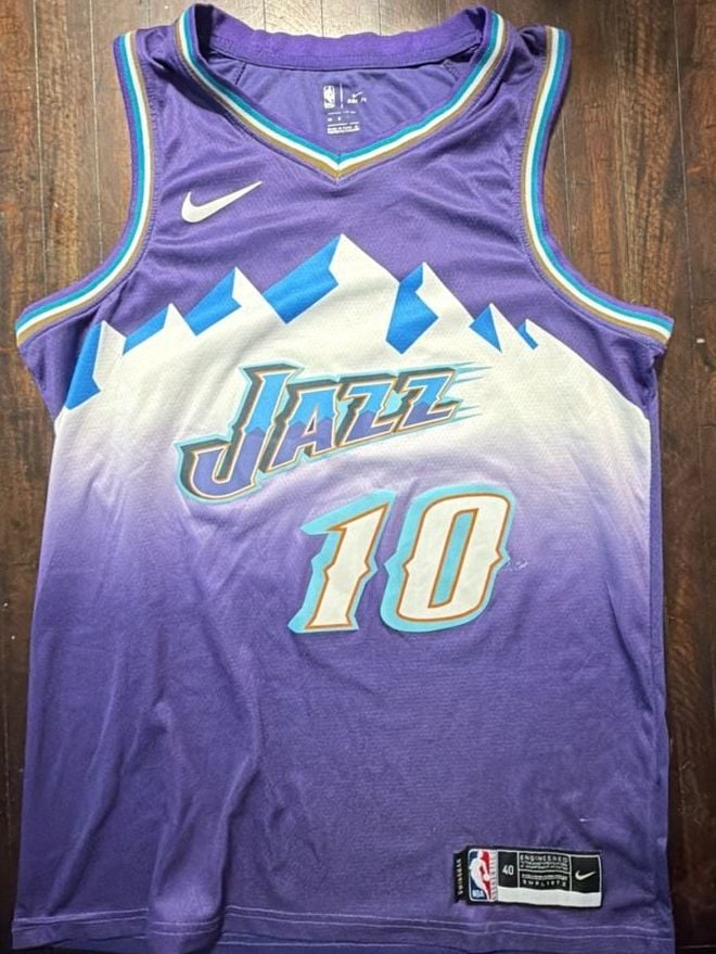 Nike Utah Jazz Mike Conley #10 Size 40 Purple Swingman Jersey 3