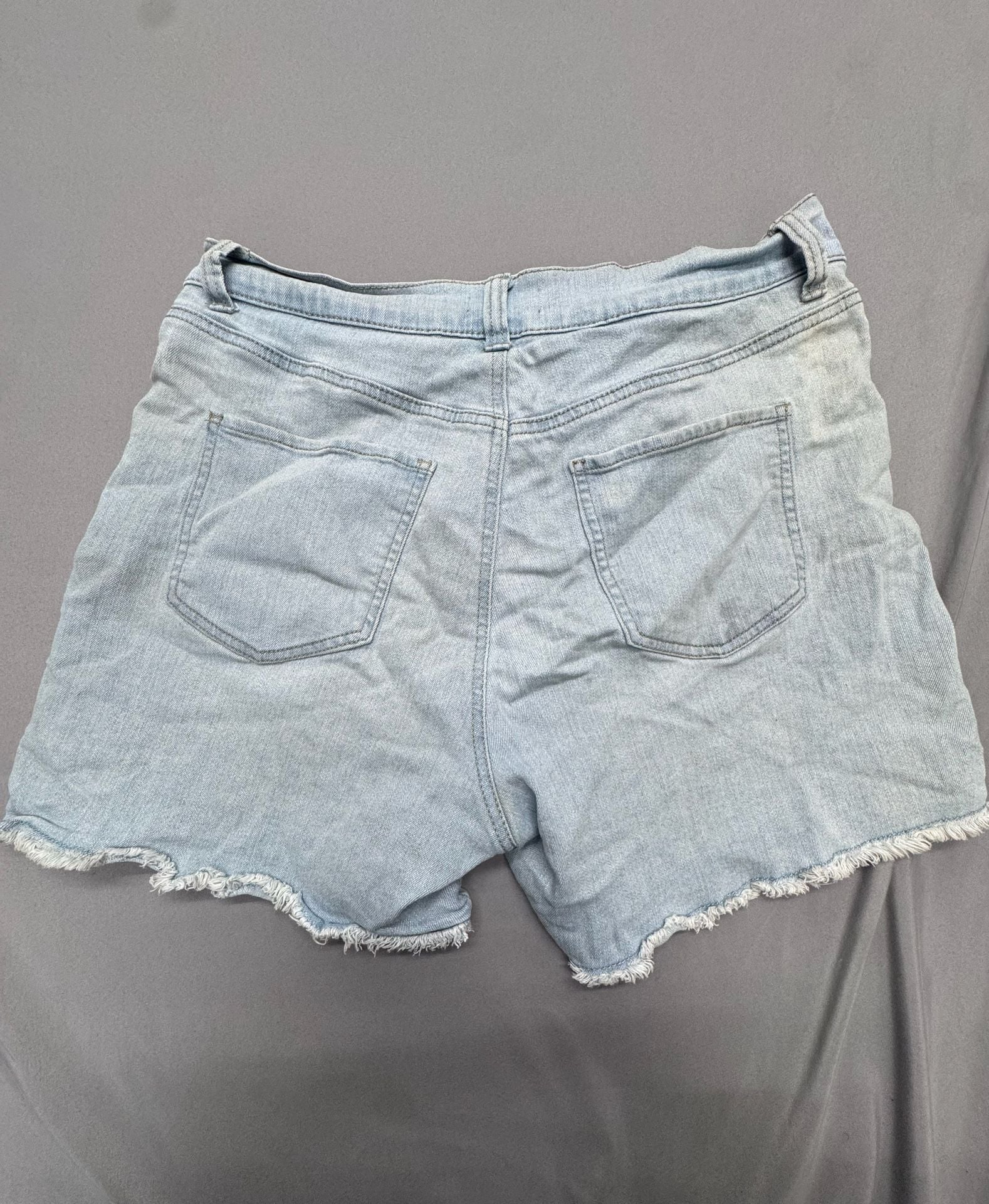 Just Be Denim Cutoff Shorts Size L Light Wash Raw Hem 6