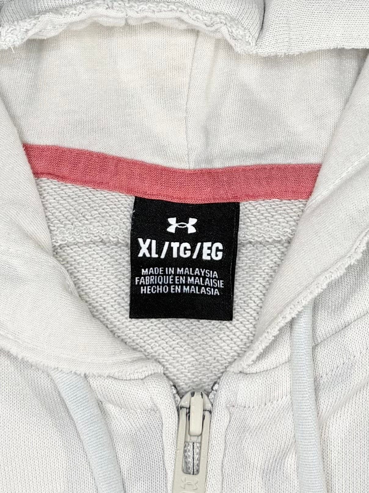 Under Armour Iron Paradise Barbell Club Size XL White Full Zip Hoodie Jacket 5