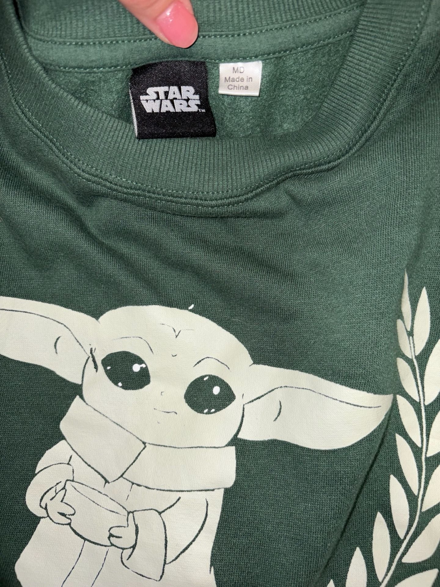 Star Wars Grogu Sweatshirt Size MD Green 3