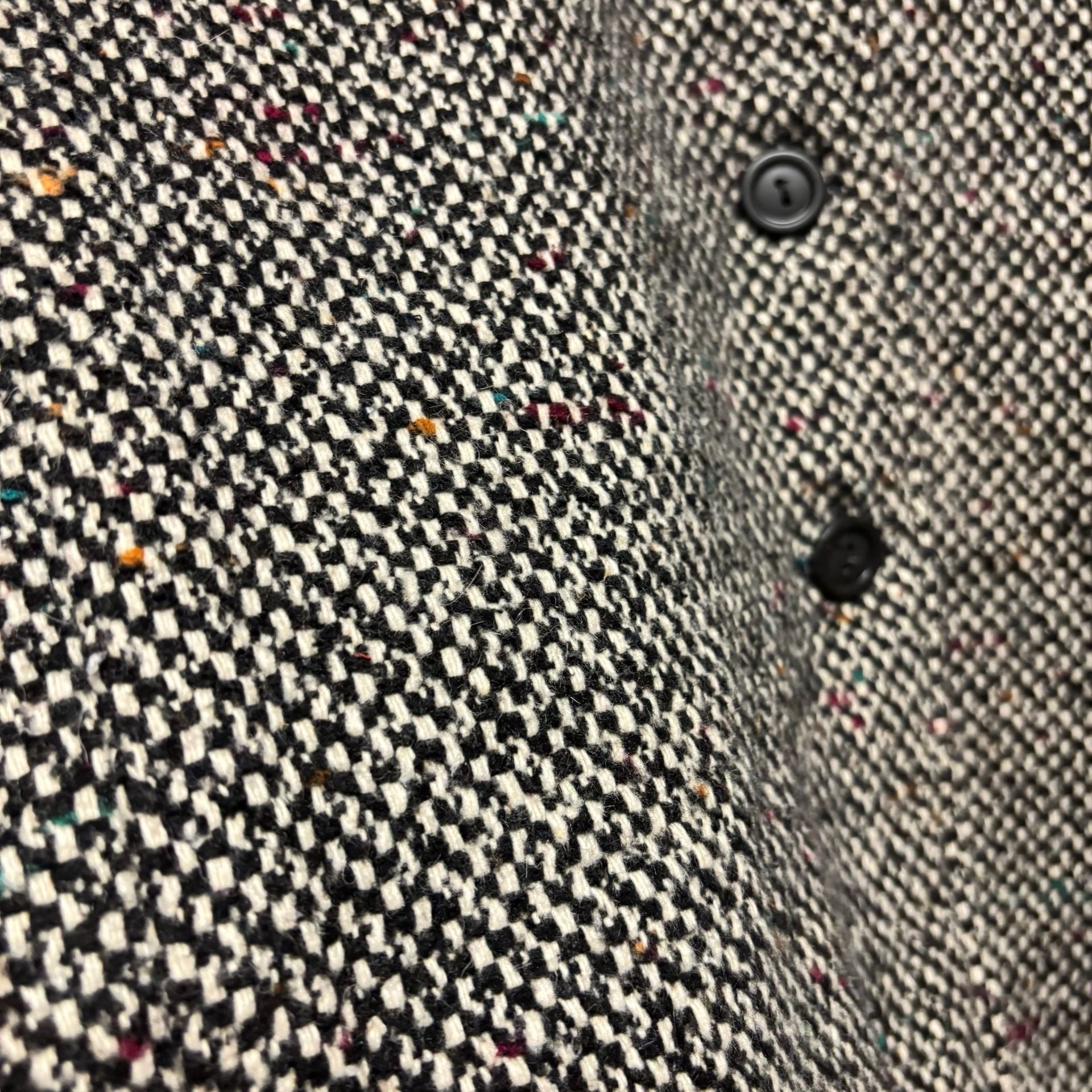 Aspen Outerwear Tweed Coat Size 7 Black White Rainbow Wool Blend Vintage 8