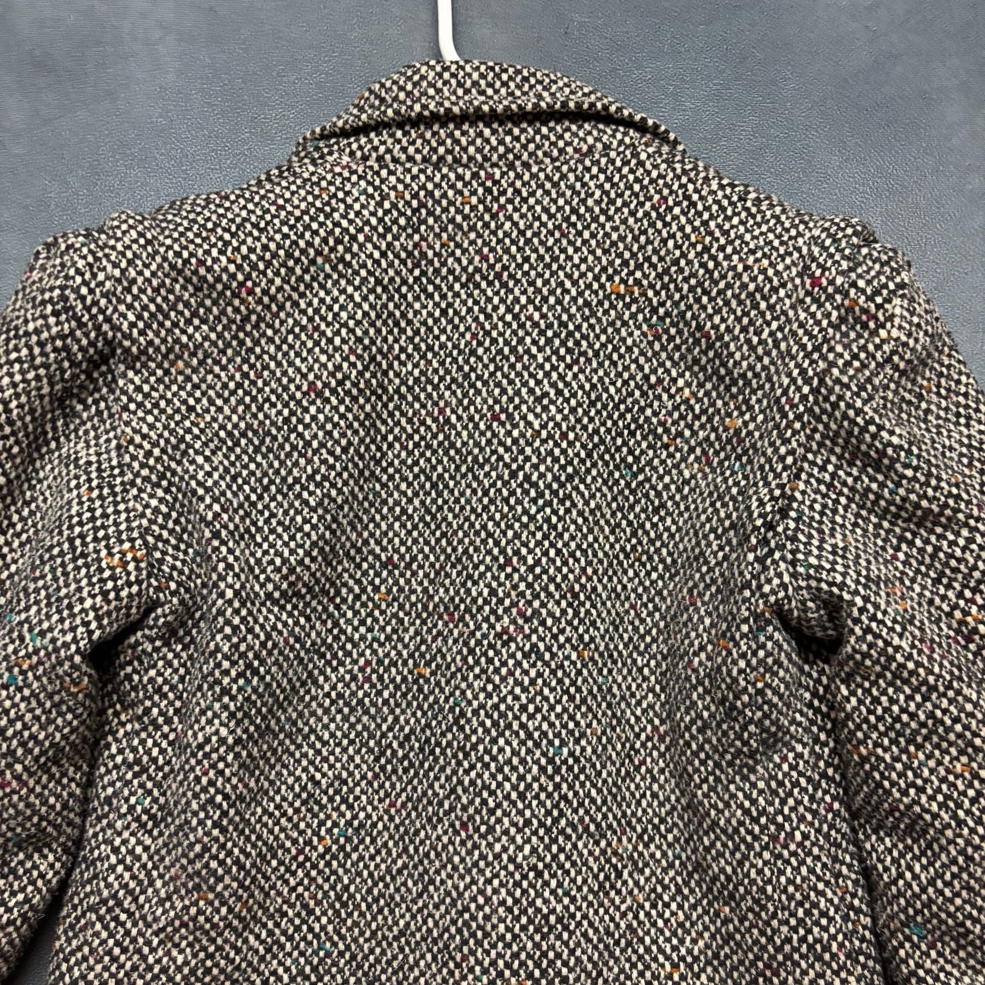 Aspen Outerwear Tweed Coat Size 7 Black White Rainbow Wool Blend Vintage 11