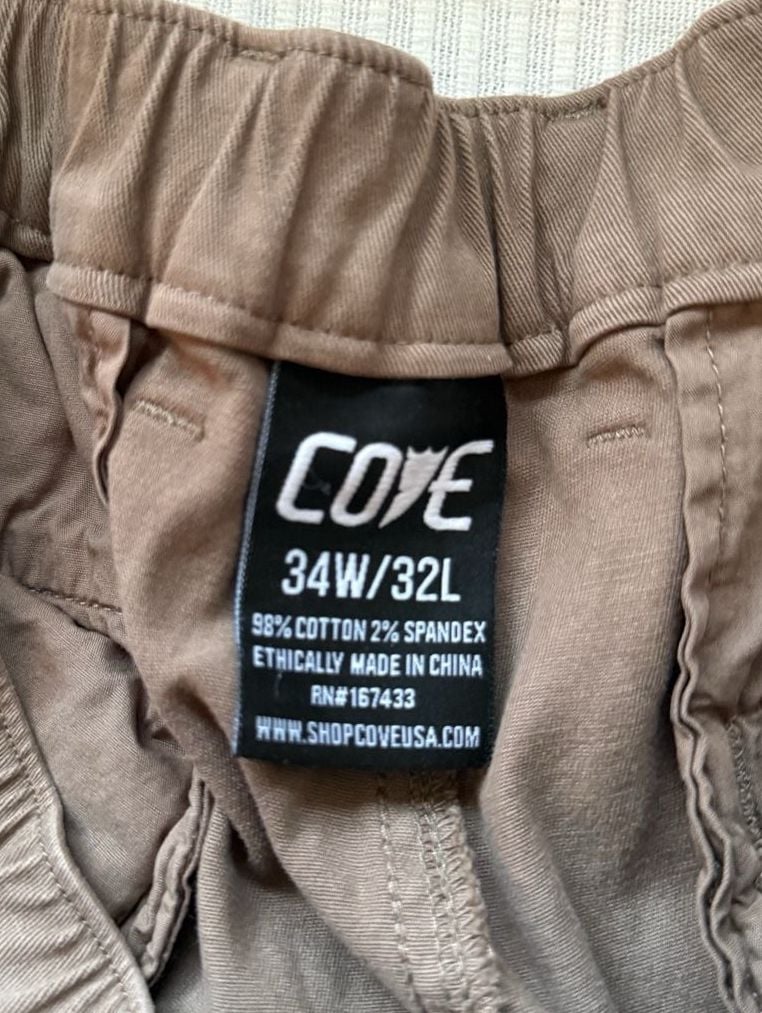 NWOT Cove USA Men’s Chino Pants size 34 3