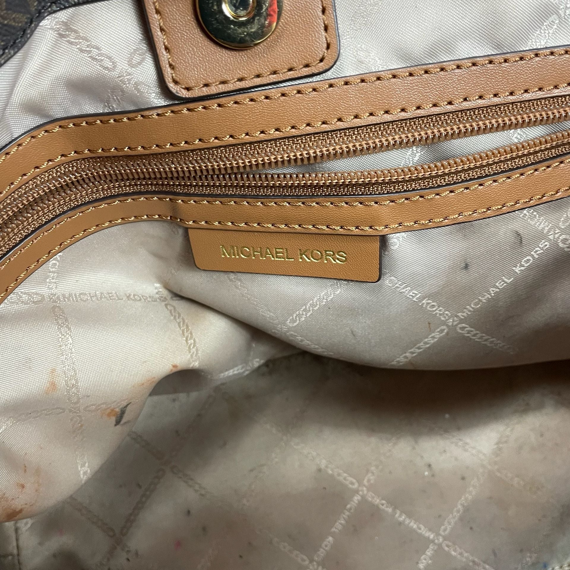 Michael Kors Charlie Logo Medium Tote Brown Acorn 8