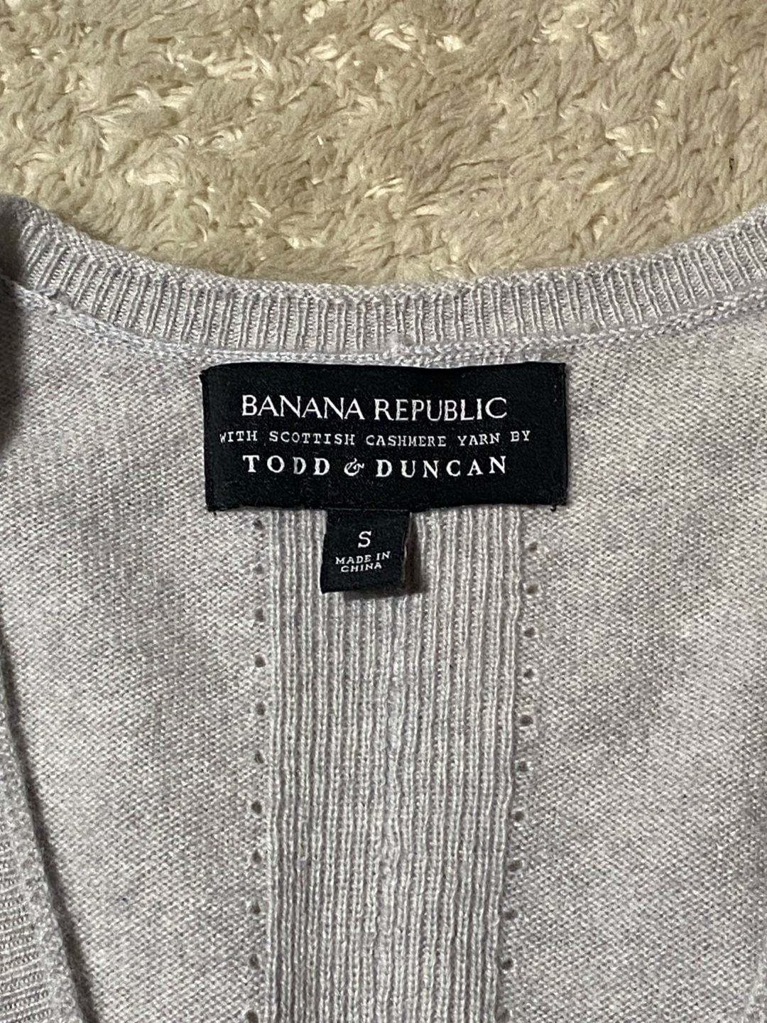 Banana Republic V-Neck Sweater Size S Gray Cashmere Yarn By Todd & Duncan 4