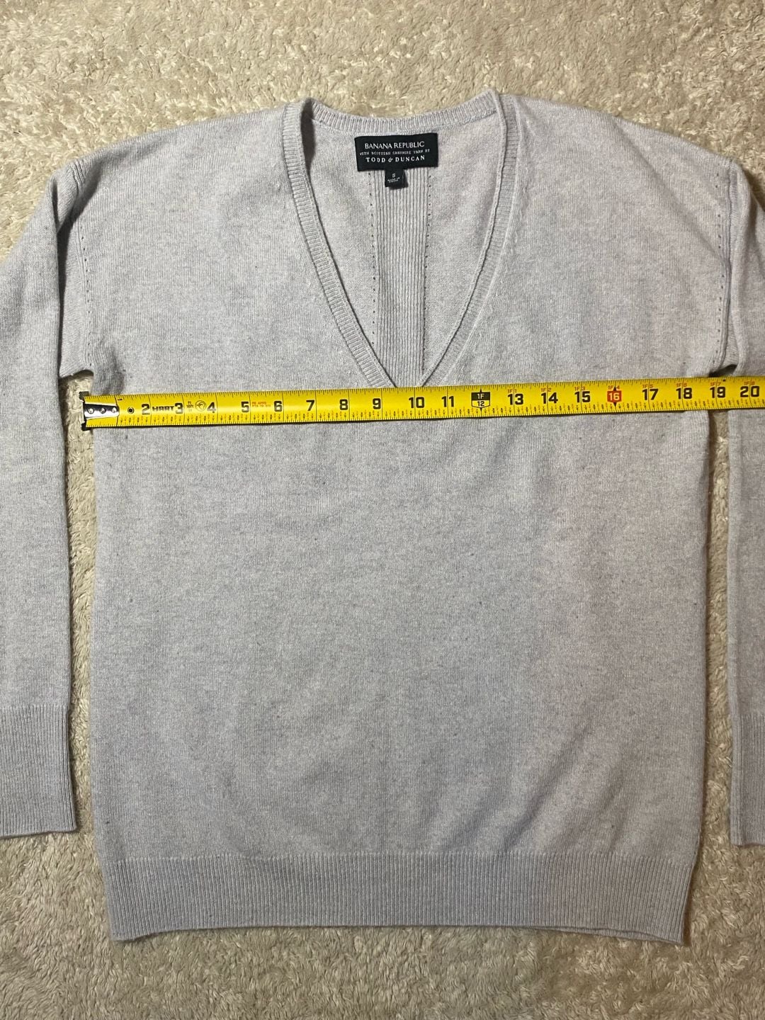 Banana Republic V-Neck Sweater Size S Gray Cashmere Yarn By Todd & Duncan 5