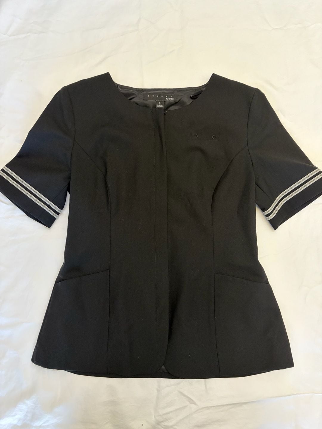 FOURRMY by Cintas Uniform Jacket Size 8 Black Short Sleeve 7
