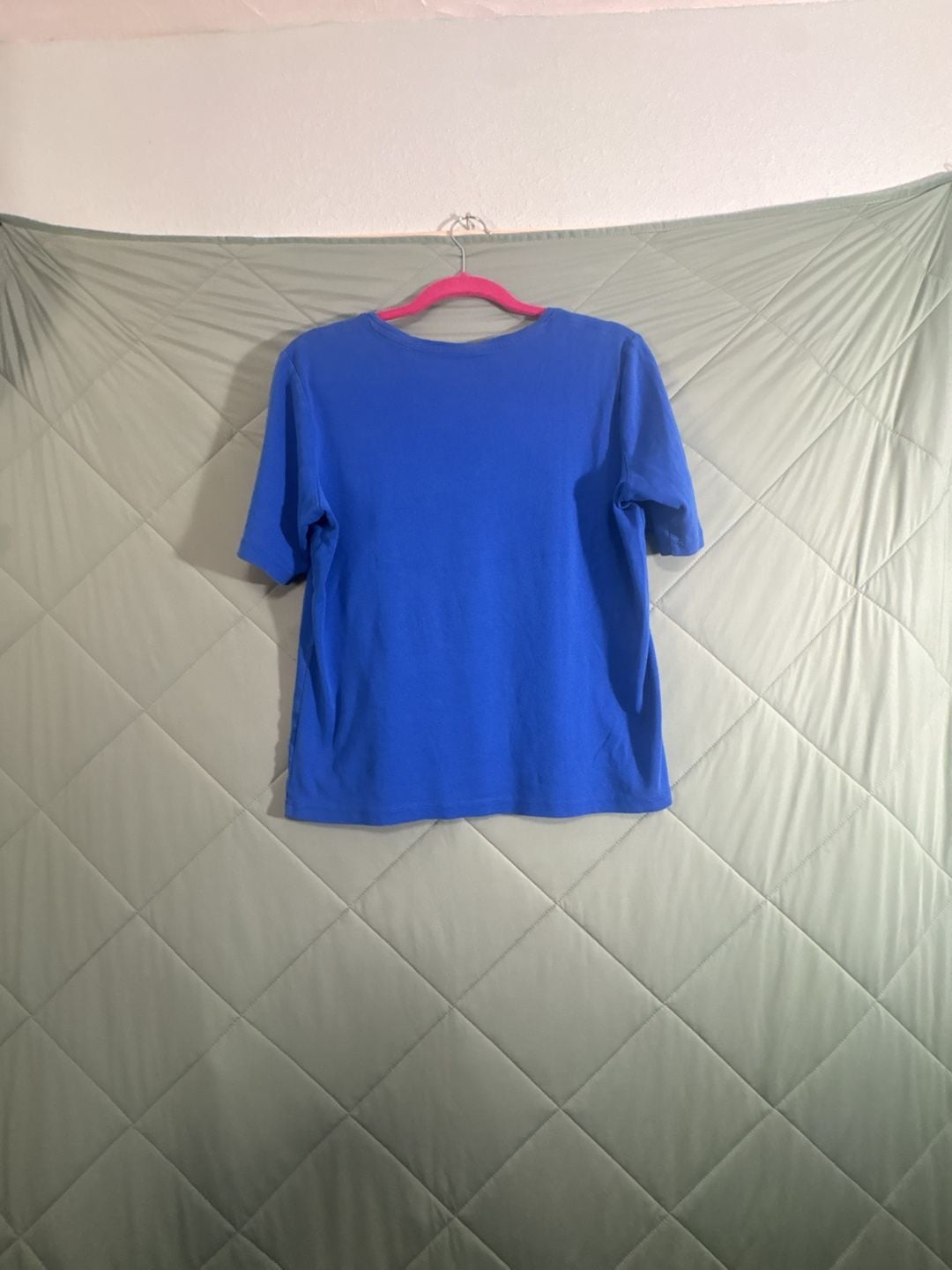 Chico's True Color Tees V-Neck Shirt Size 2 Blue Cotton 4
