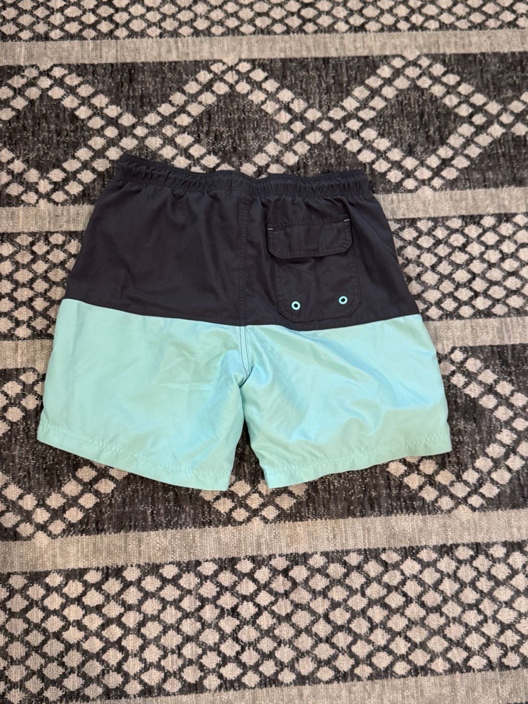 George Swim Trunks Size M (32-34) Green Black Colorblock 3