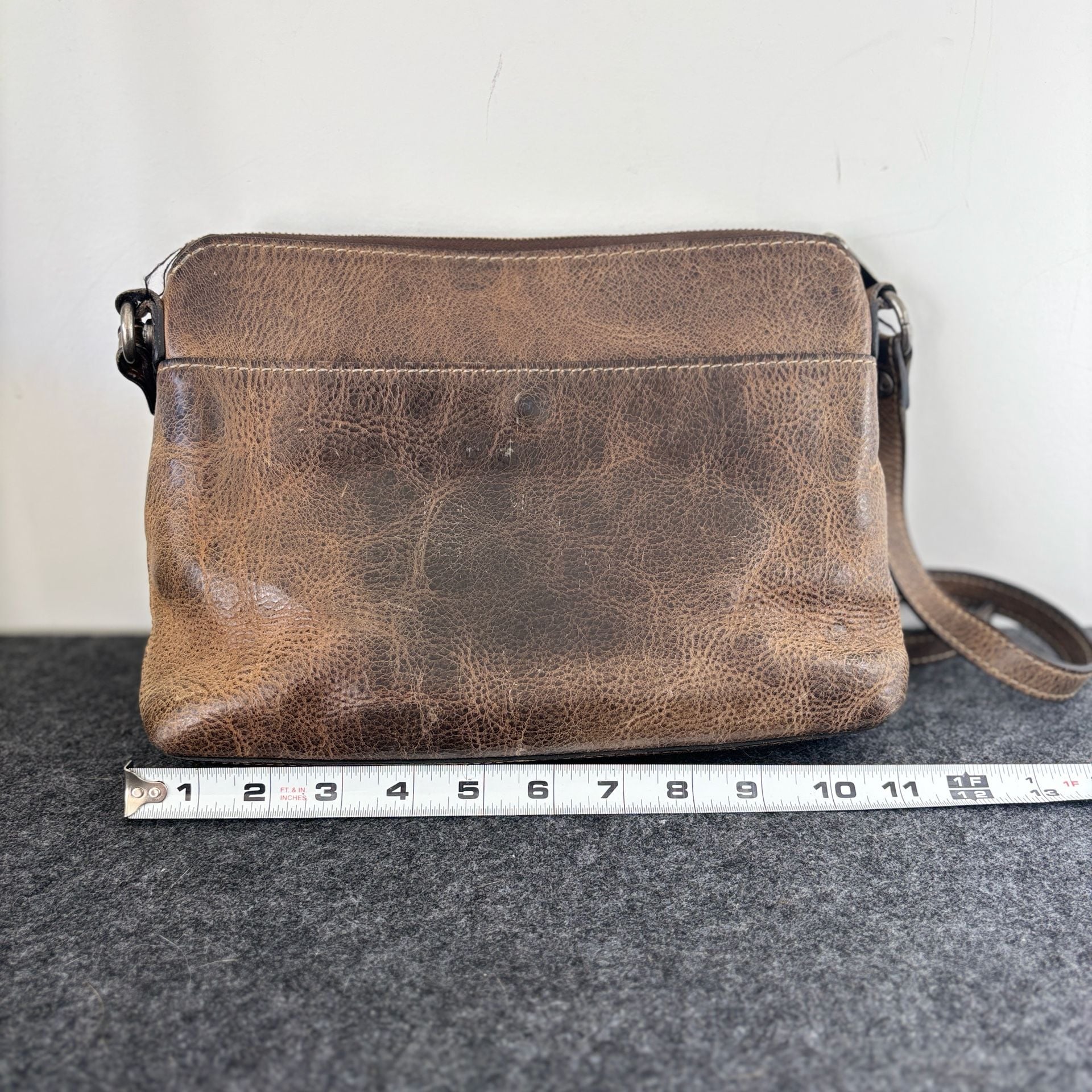 Patricia Nash Avellino Italian Leather Crossbody Bag Distressed Studded 7