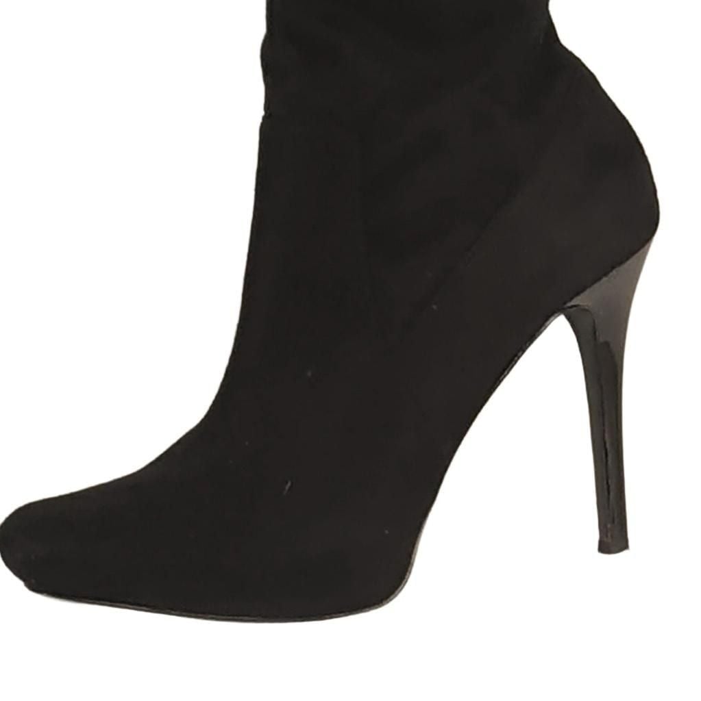 GUESS Women's Black Faux Leather Knee High Pointed Toe Stiletto Boots 10M 3