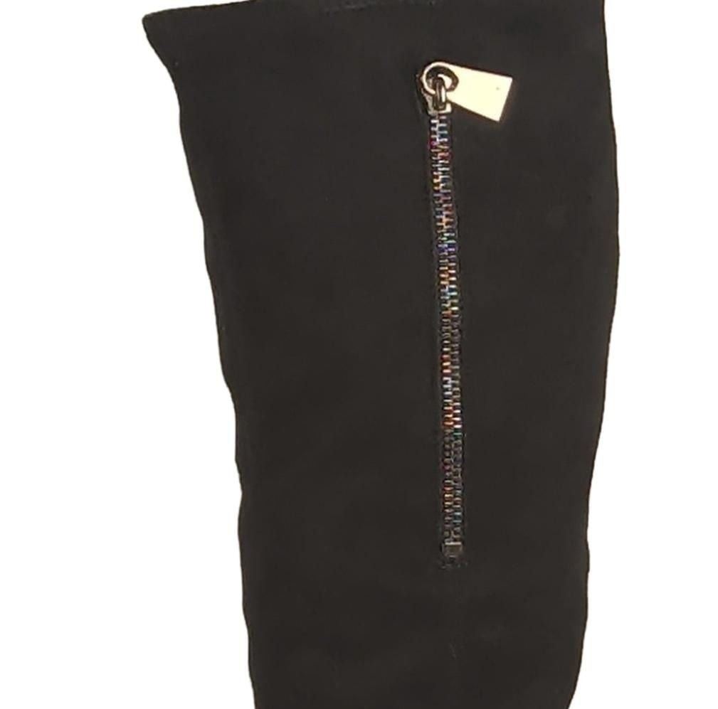 GUESS Women's Black Faux Leather Knee High Pointed Toe Stiletto Boots 10M 4