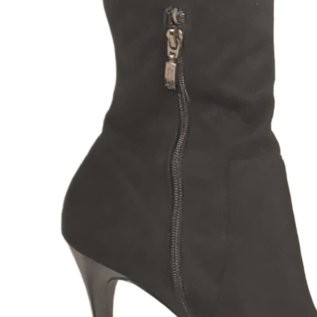 GUESS Women's Black Faux Leather Knee High Pointed Toe Stiletto Boots 10M 7