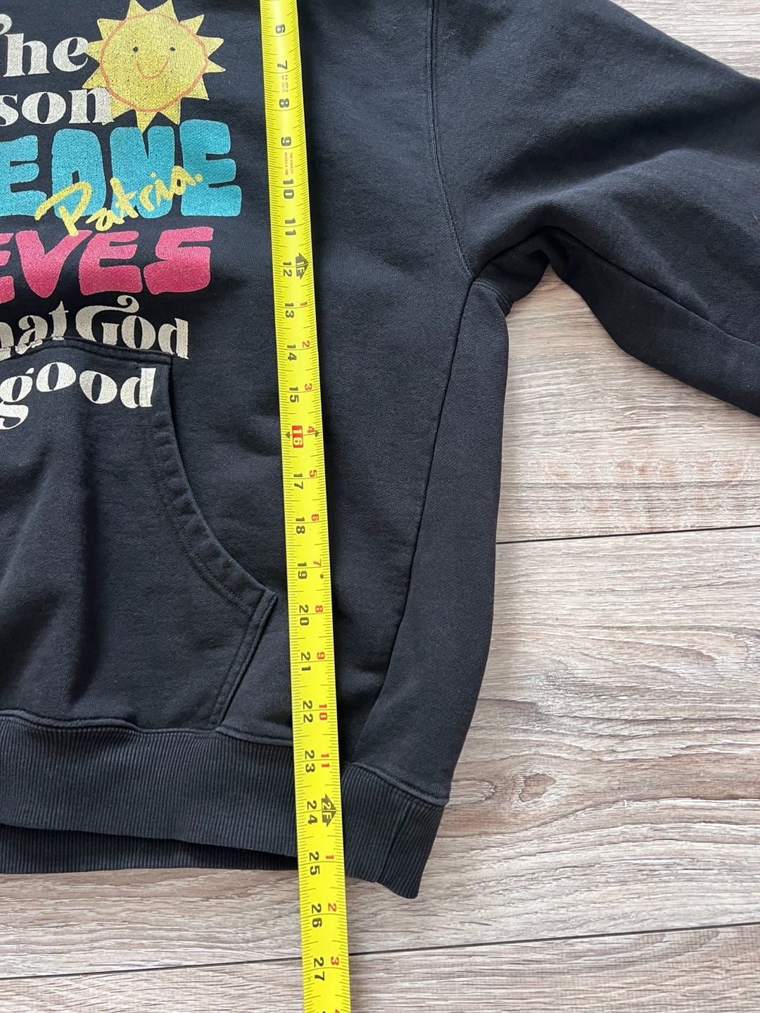 Love Lord Life  Hoodie Size M Black Graphic Cotton 8