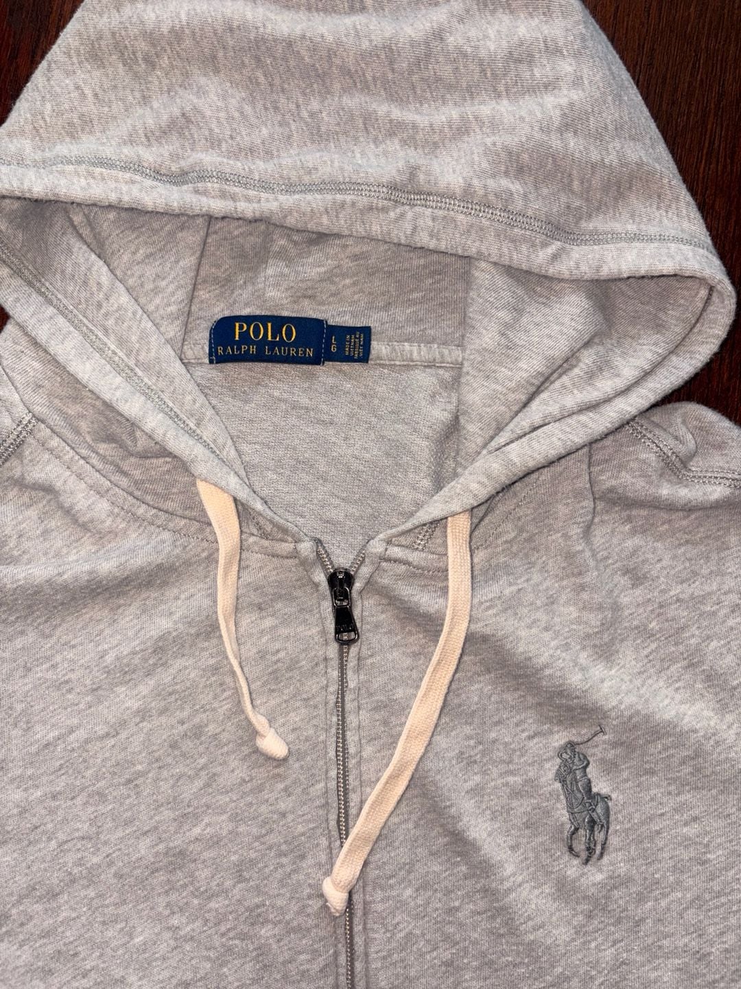 Polo Ralph Lauren Full Zip Hoodie Size L Gray Embroidered Logo Sweatshirt 3