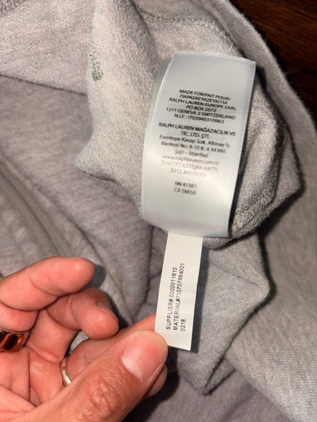 Polo Ralph Lauren Full Zip Hoodie Size L Gray Embroidered Logo Sweatshirt 6