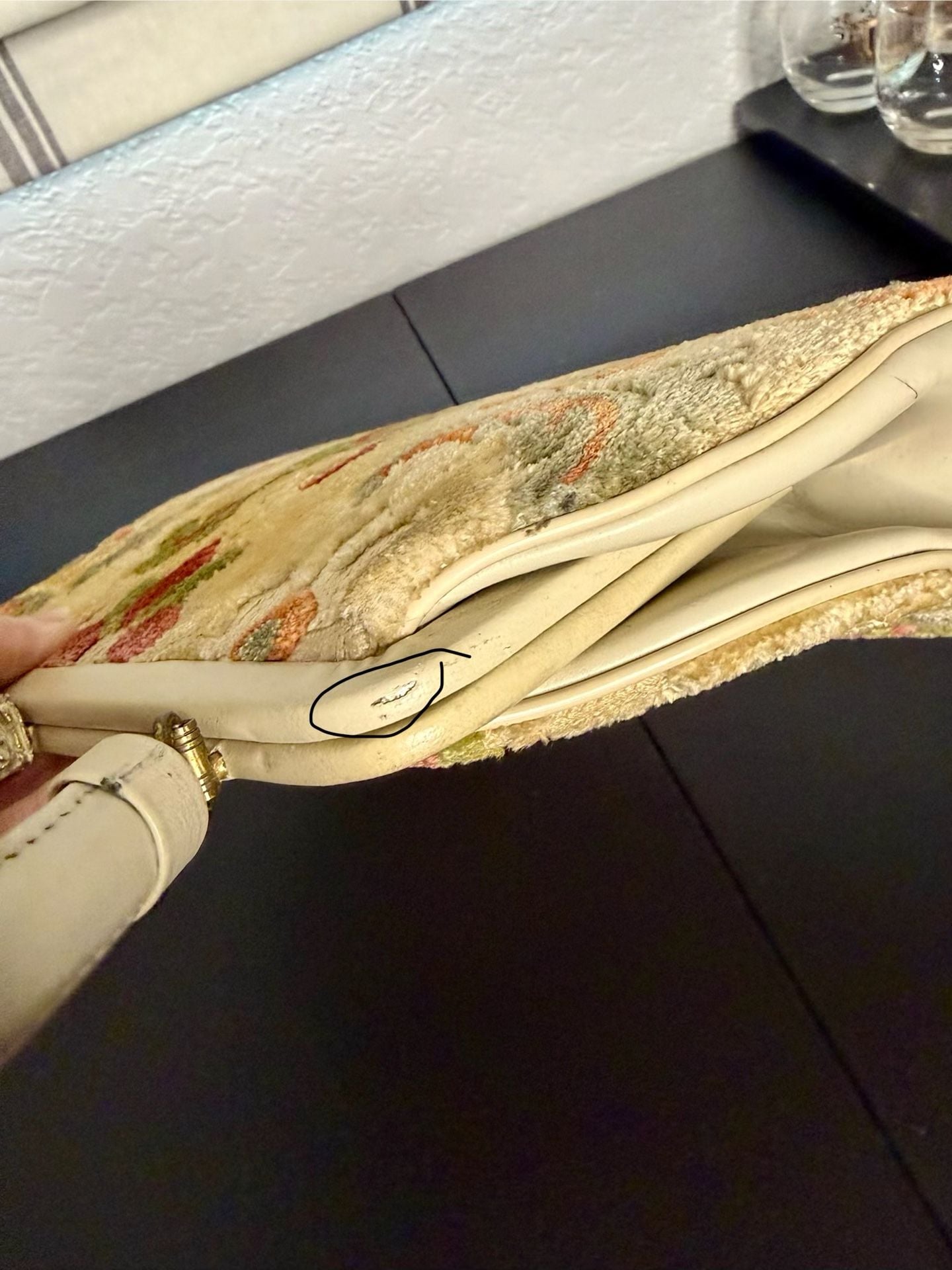Vintage Floral Tapestry Carpet Bag Handbag L & M handbag from the 1950-1960’s 12