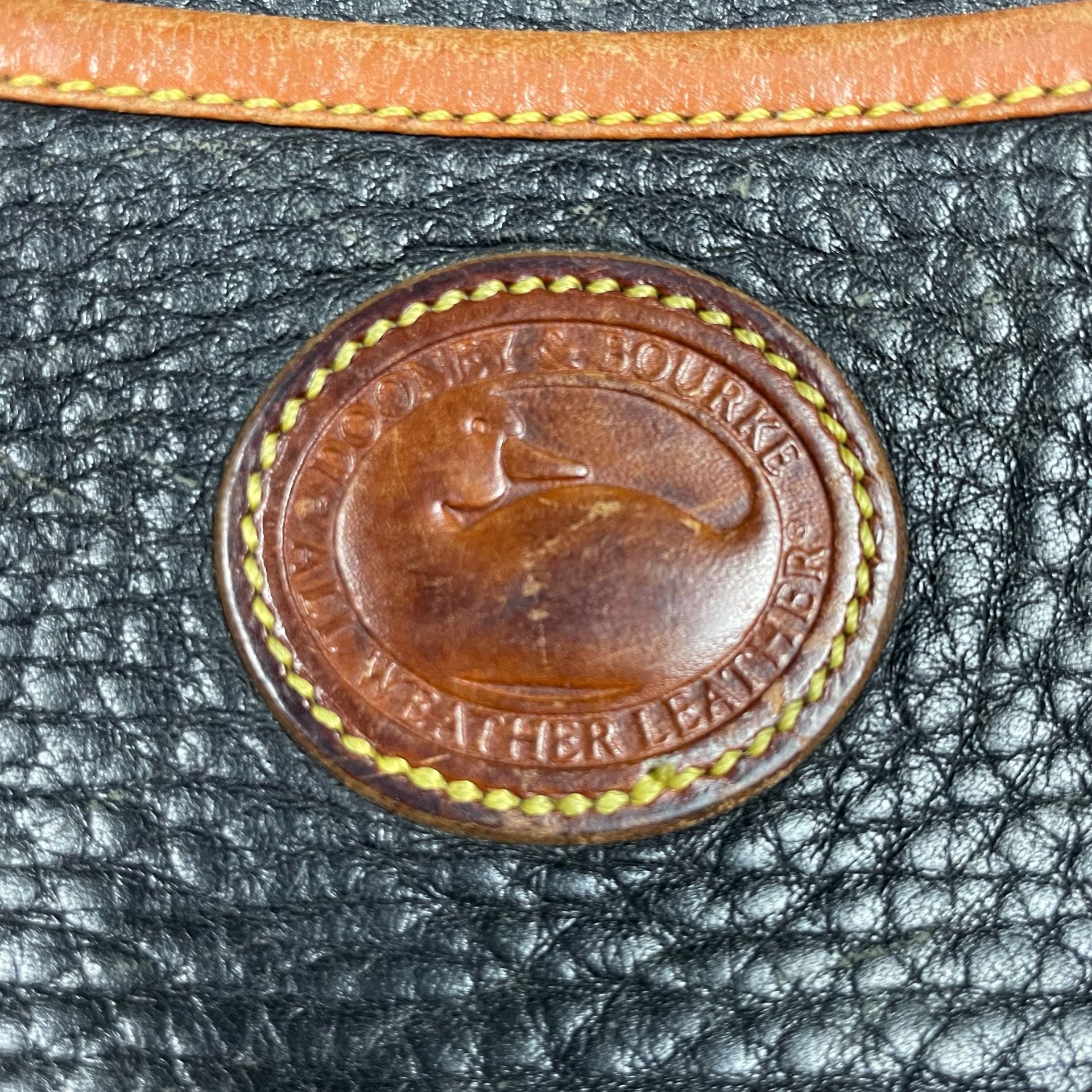 Dooney & Bourke Vintage Pebbled Leather Crossbody Bag Black Brown 4