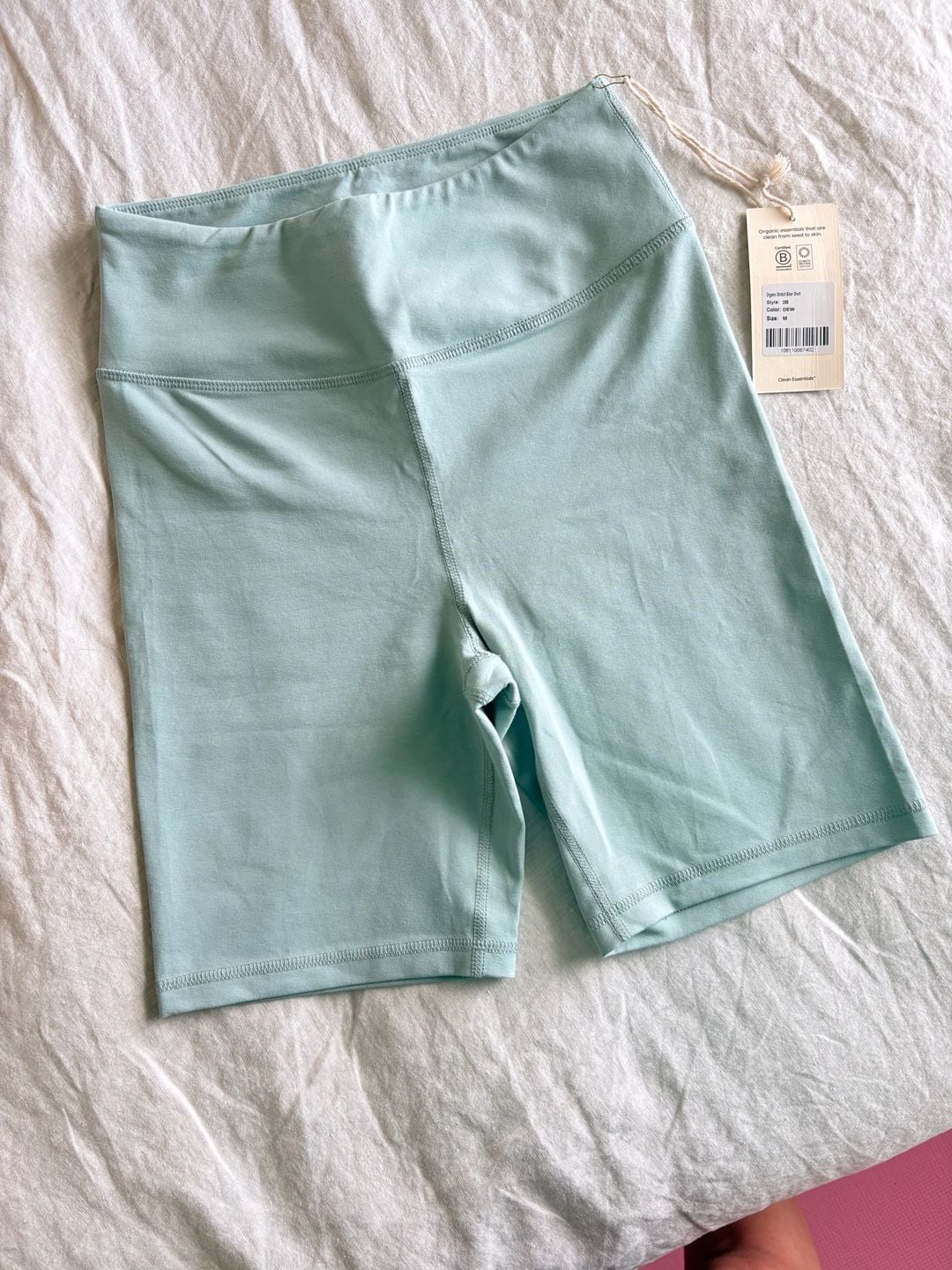 Limited Edition Color Mate Organic Stretch Biker Short Size M Dew Organic Cotton 3