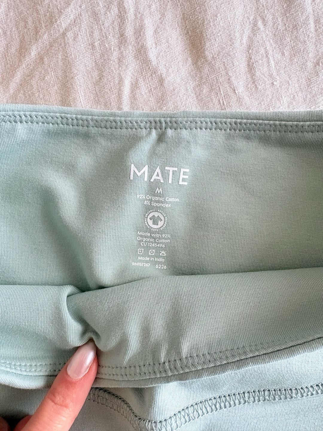 Limited Edition Color Mate Organic Stretch Biker Short Size M Dew Organic Cotton 5