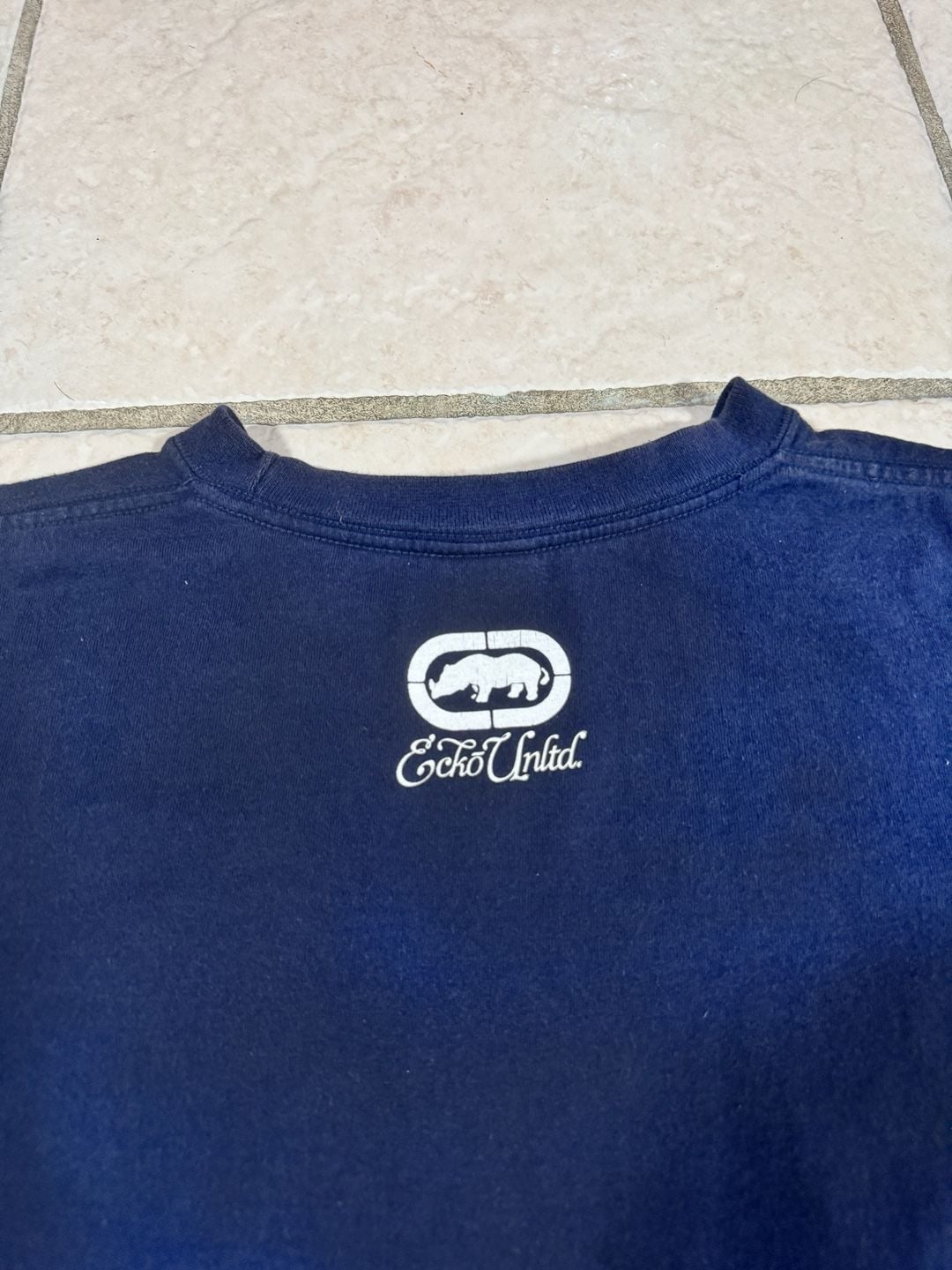 Ecko Unltd The Classic T-Shirt Size 2XL Navy Blue Graphic Tee Y2K 8