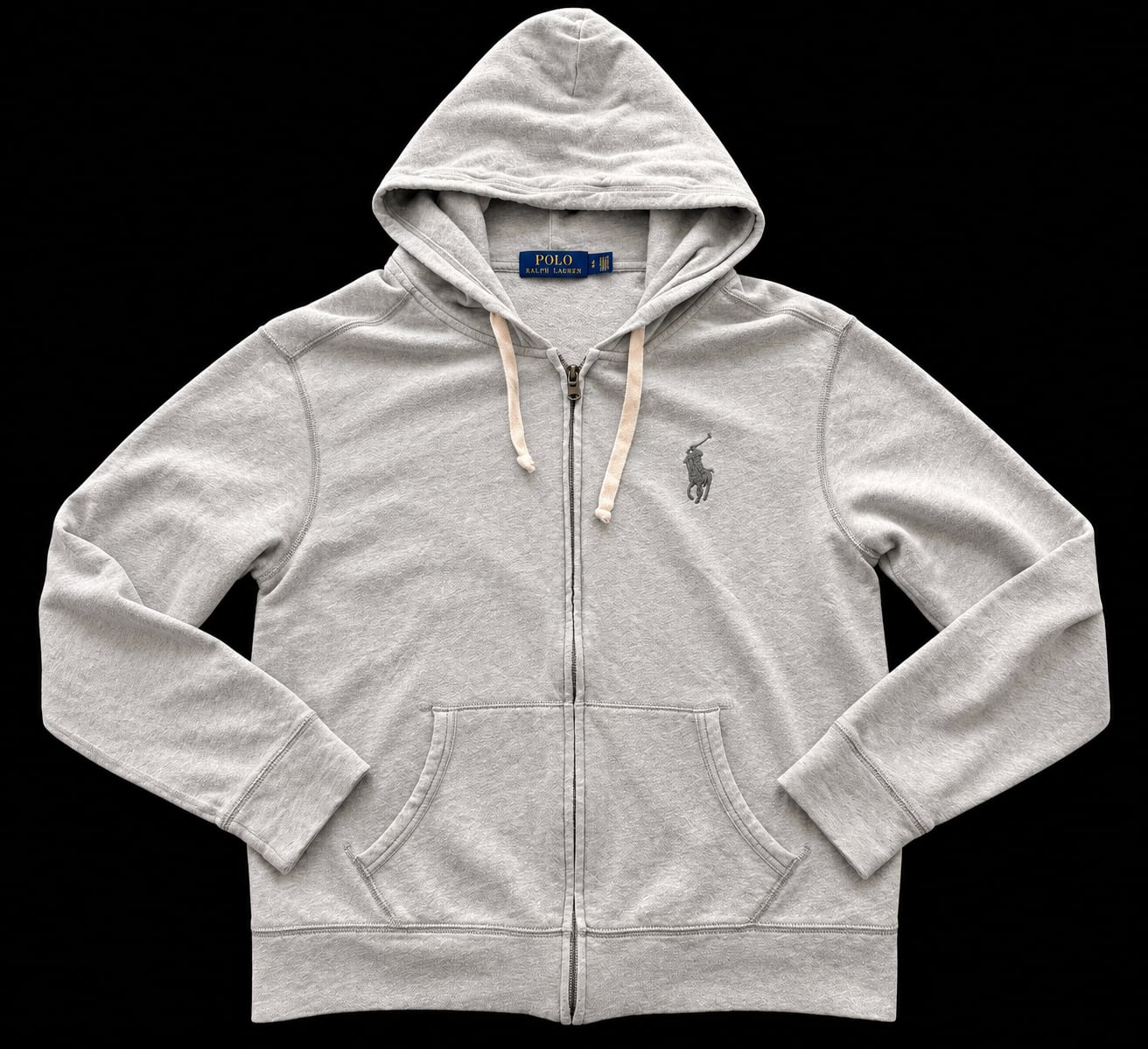 Polo Ralph Lauren Full Zip Hoodie Size L Gray Embroidered Logo Sweatshirt 2