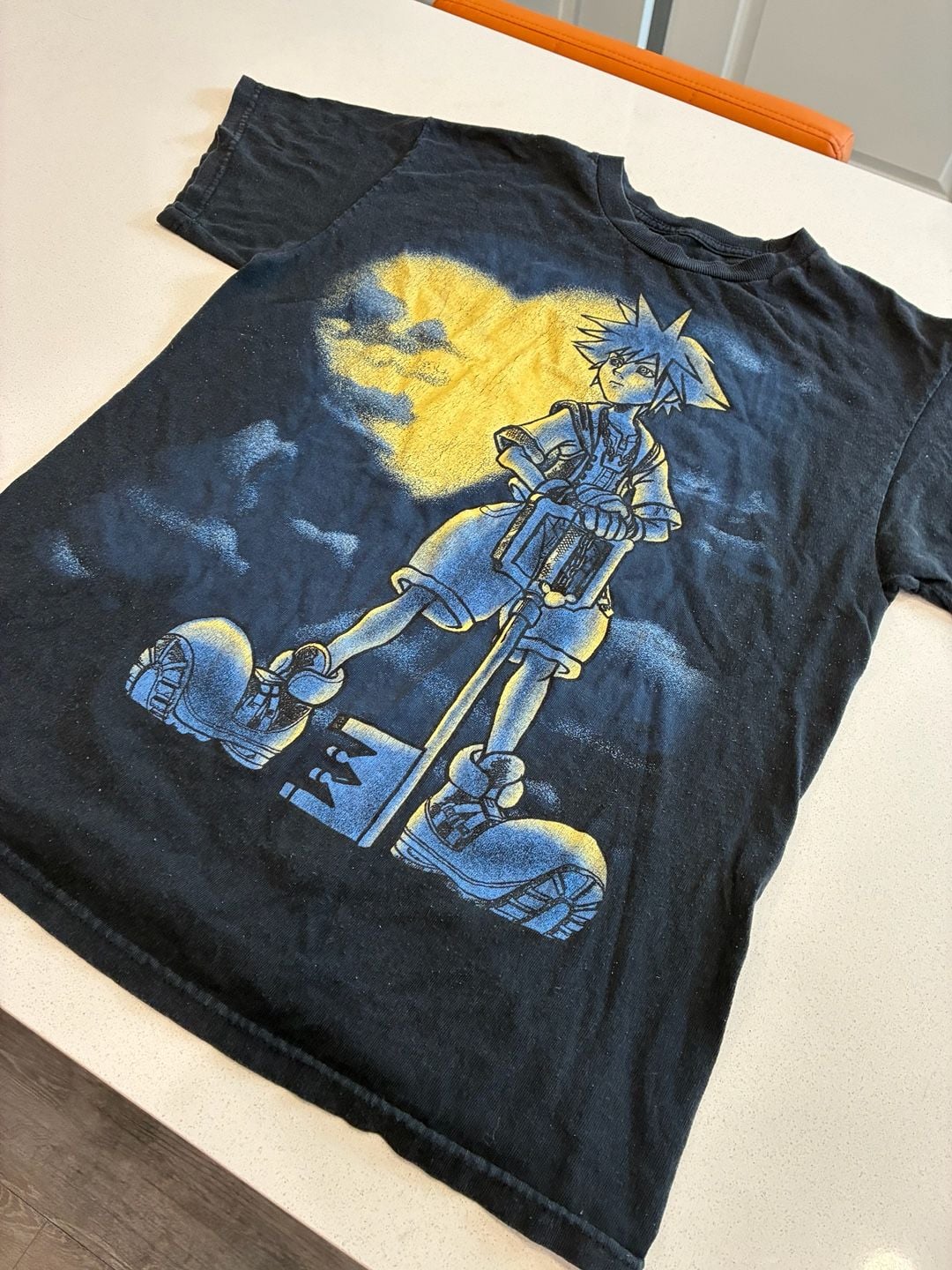 Vintage Y2K Kingdom Hearts Sora Video Game Promo Graphic T-Shirt Size M Black 3