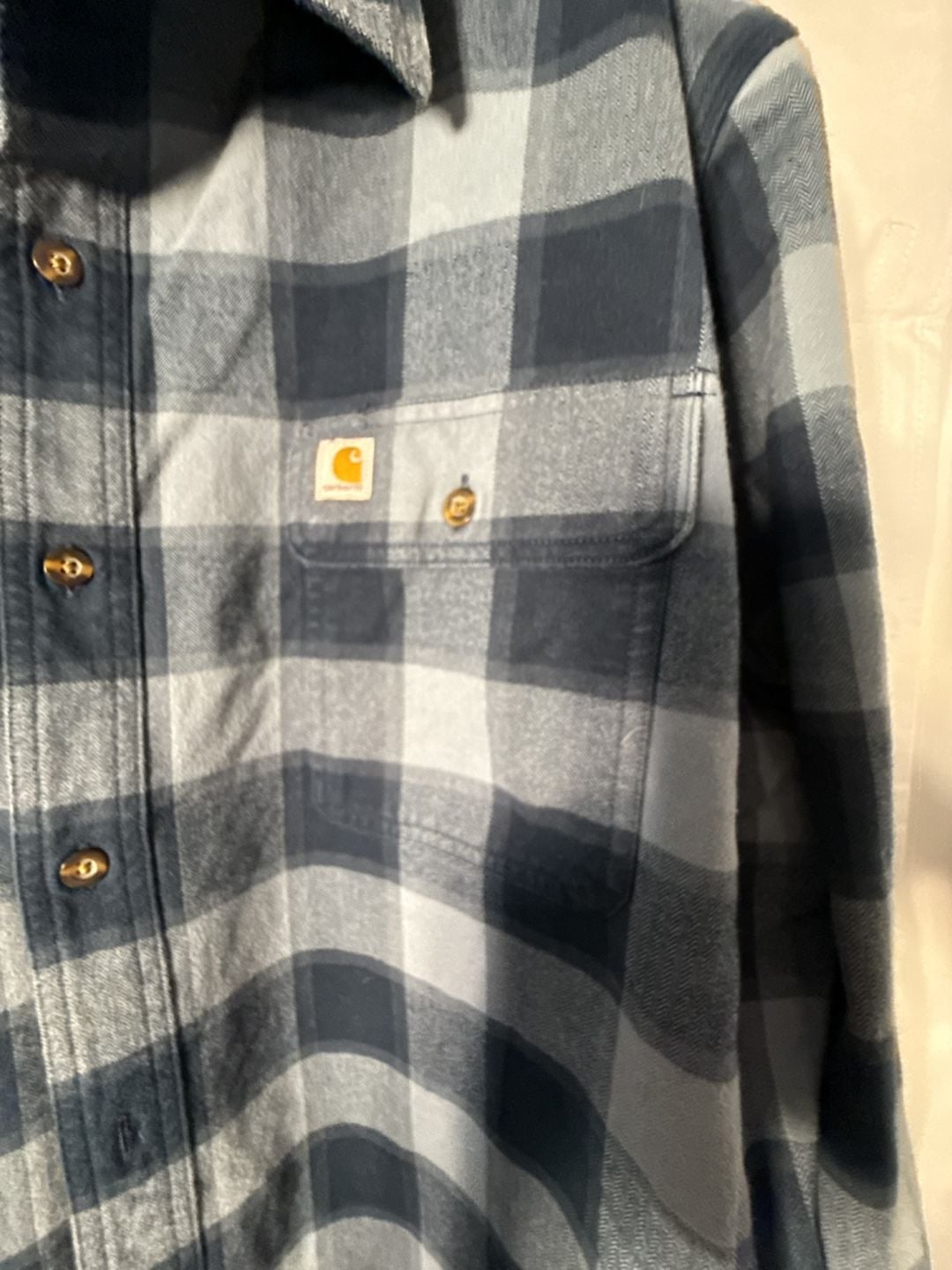 Carhartt Hubbard Plaid Flannel Shirt Size 2XL Blue Original Fit 4