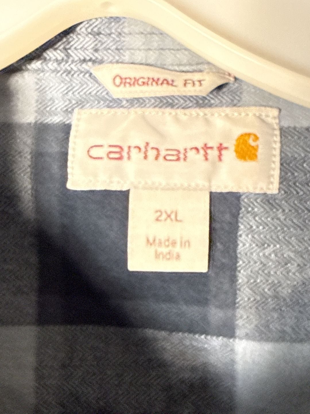 Carhartt Hubbard Plaid Flannel Shirt Size 2XL Blue Original Fit 5