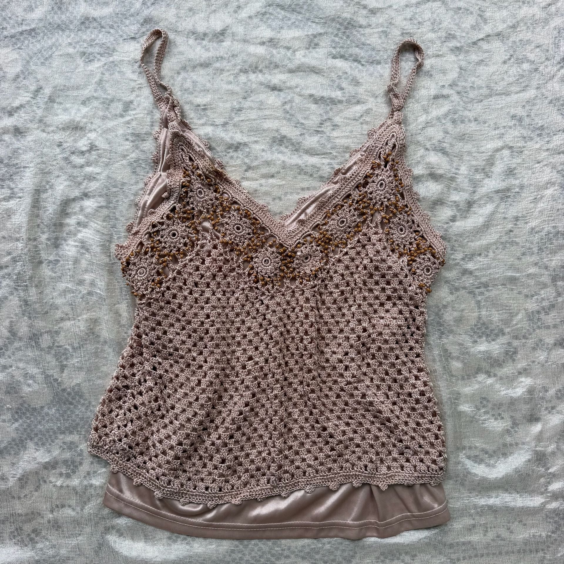 Vintage Crochet Beaded Cami 2