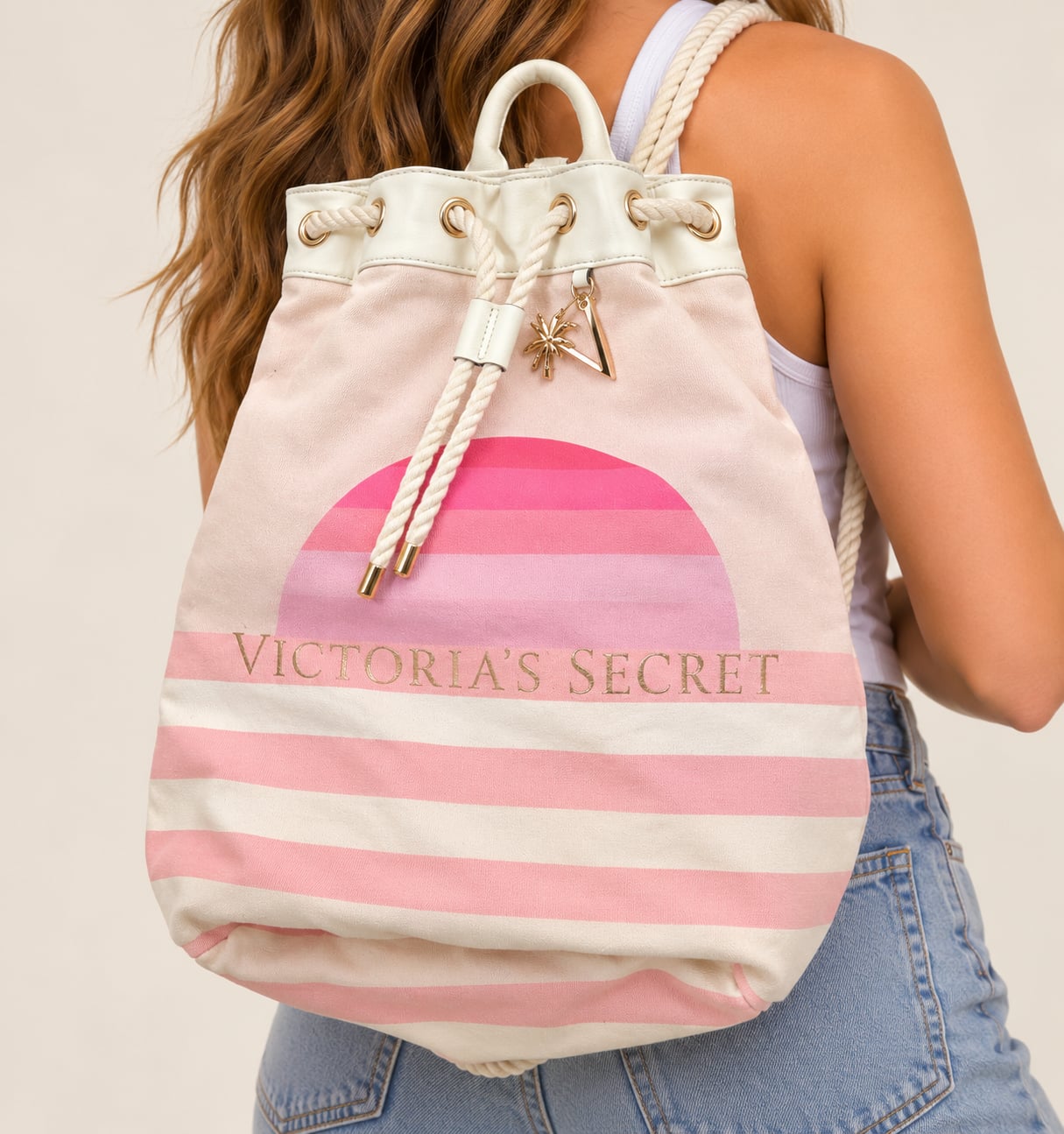 Victoria's Secret Cinch Backpack Pink 2