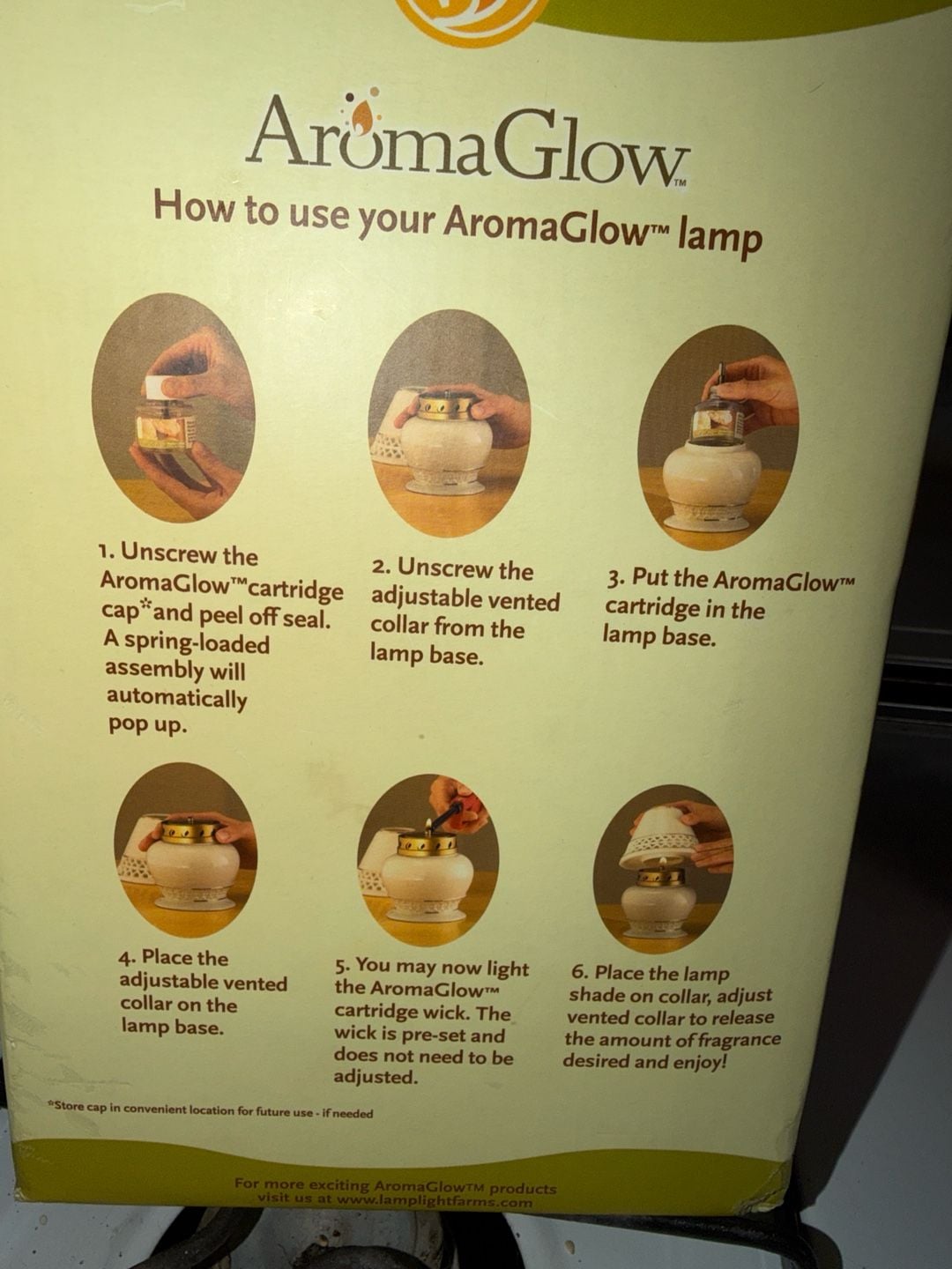 Lamplight AromaGlow Oil Lamp Ivory Ceramic with Vanilla Scent 4