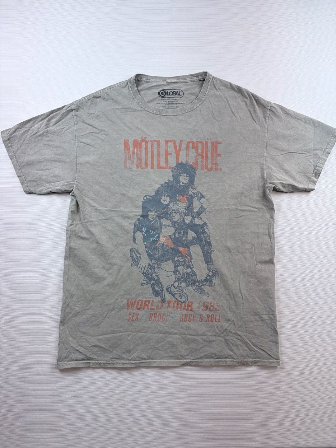 VTG Mötley Crüe World Tour 1983 T-Shirt M/L Sand Beige 2