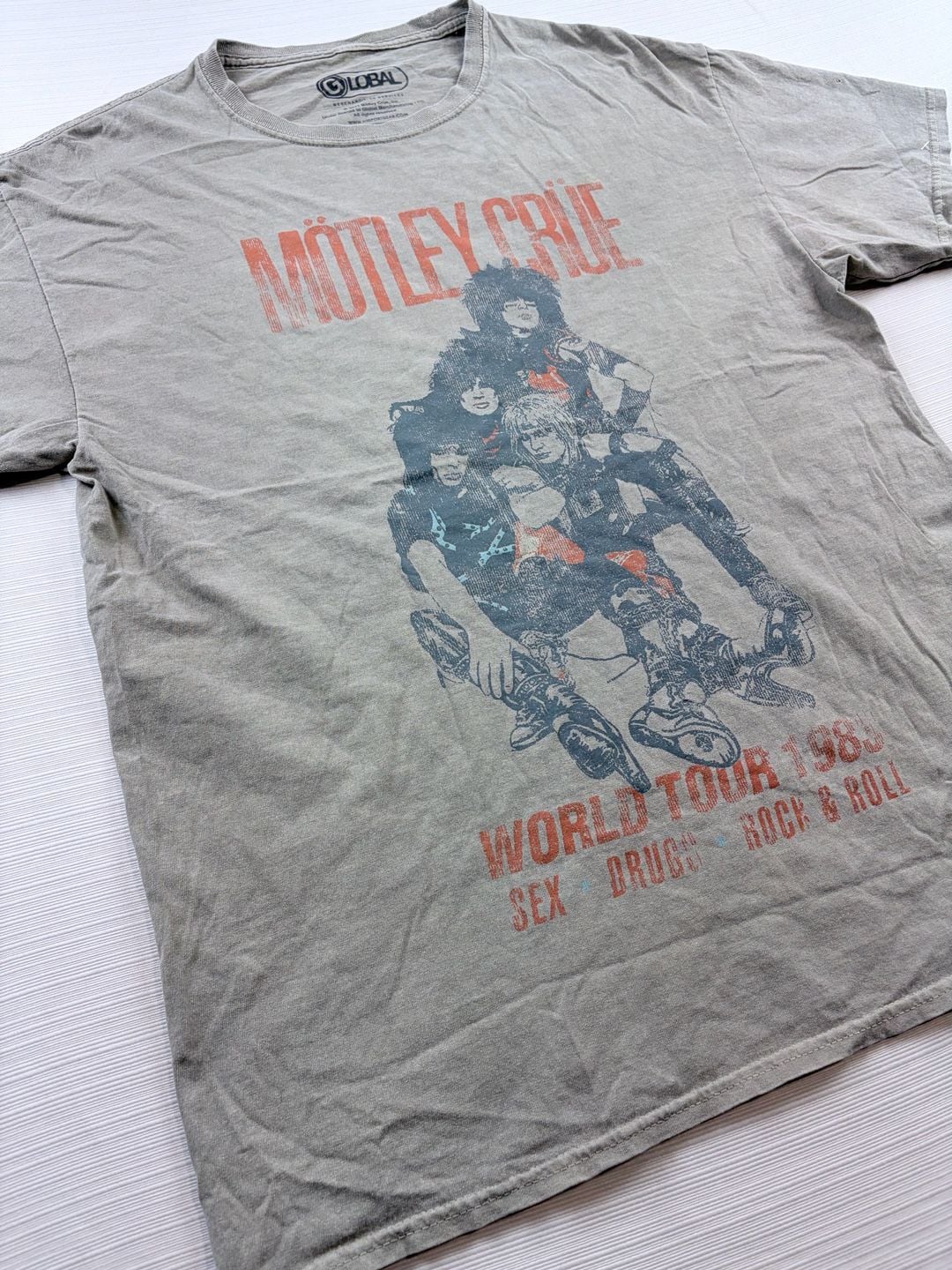 VTG Mötley Crüe World Tour 1983 T-Shirt M/L Sand Beige 3
