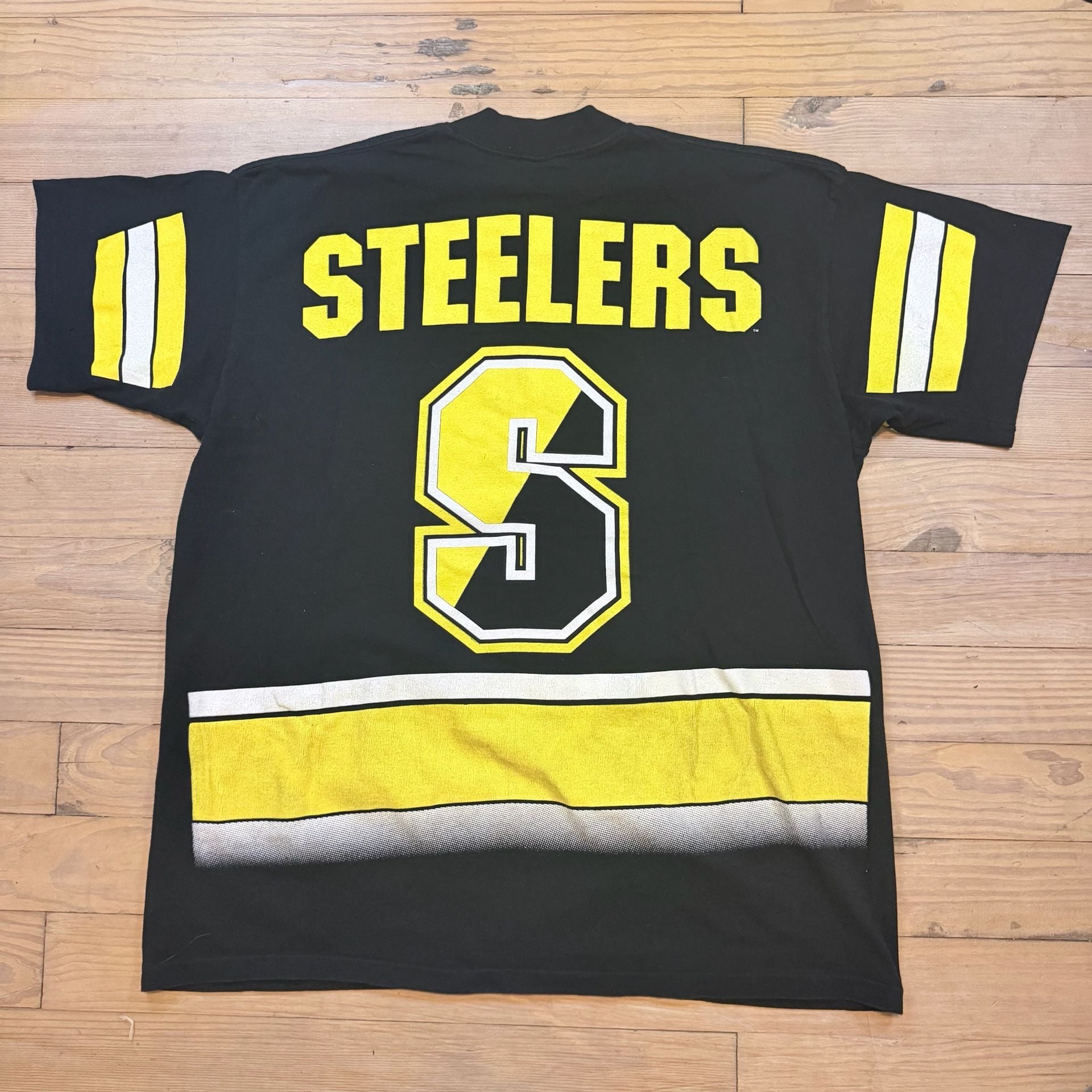 Salem Sportswear Vintage Pittsburgh Steelers 1994 AOP T-Shirt Black XL 7