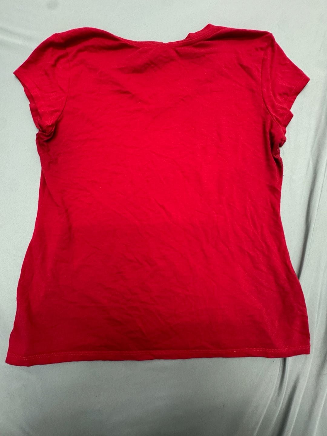 ru.ok V-Neck T-Shirt Size XL Red Cotton Blend Short Sleeve 6