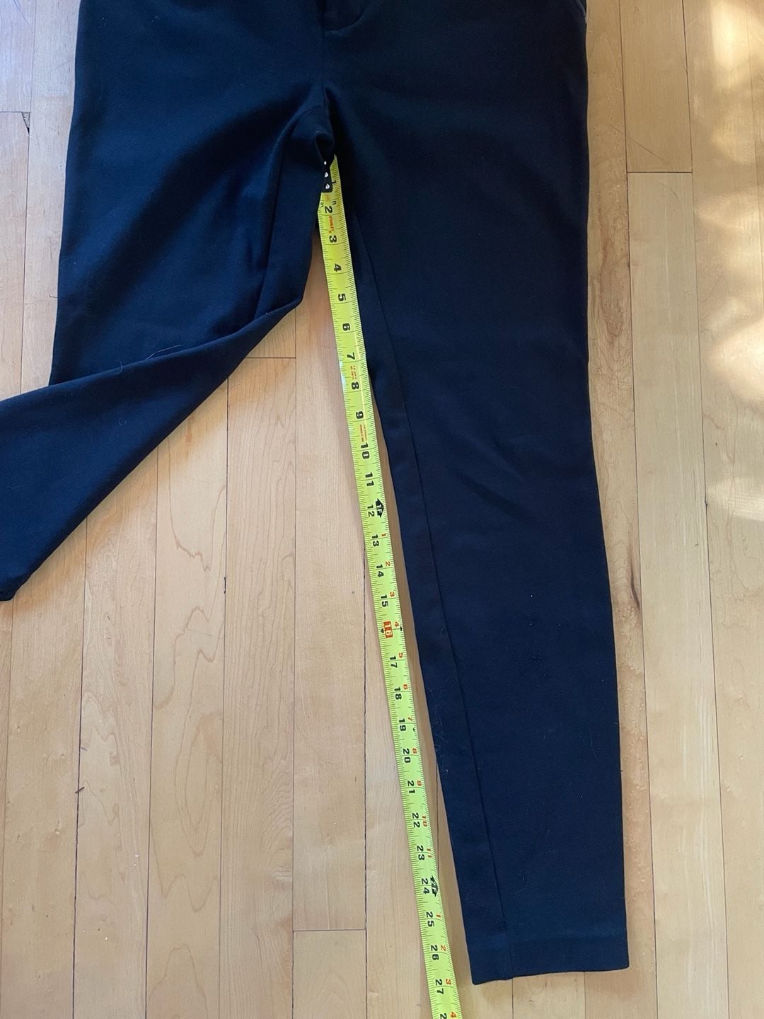 INC International Concepts Ponte Skinny Pants Size 8 Black Faux Leather Trim 8