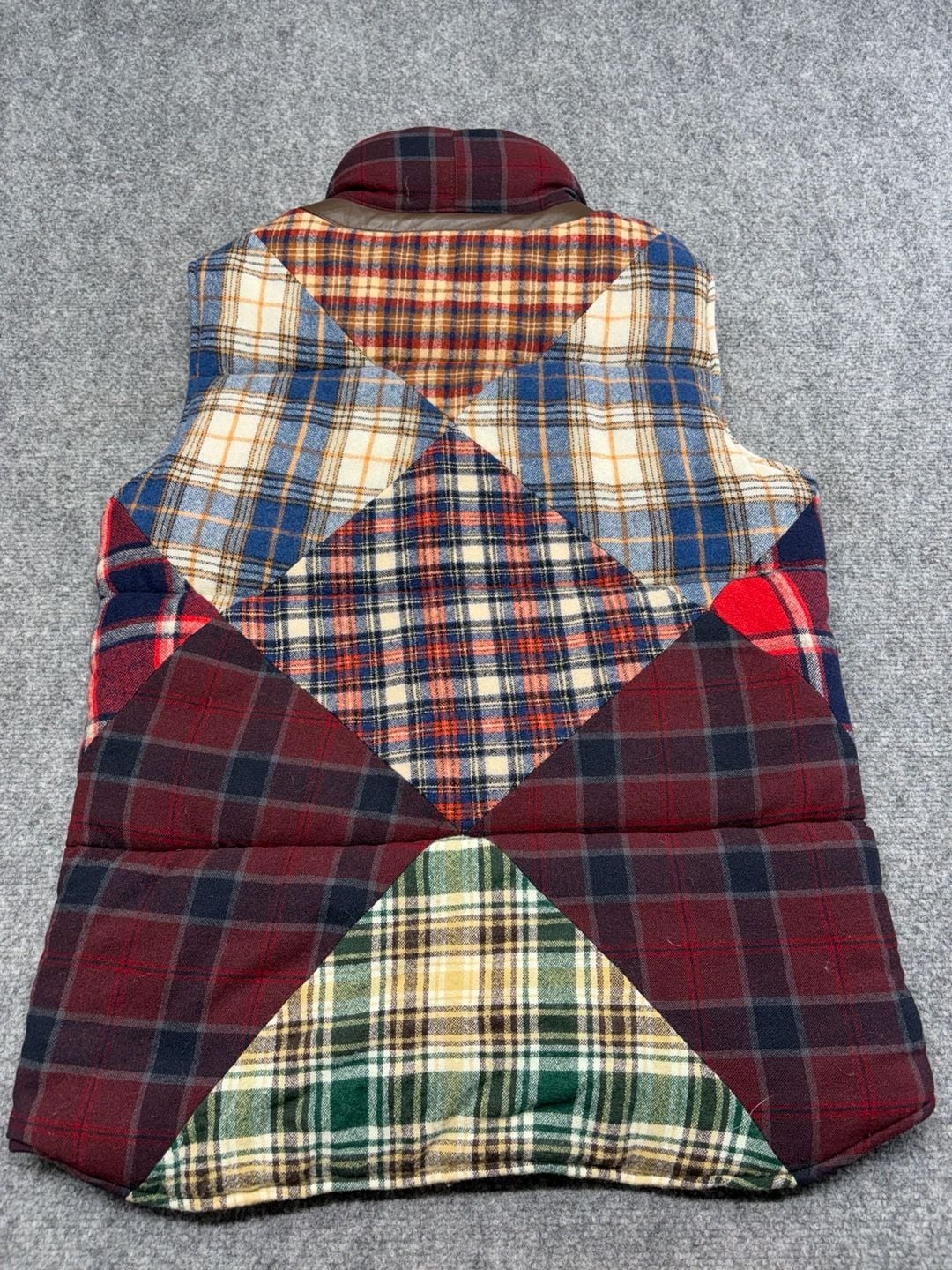 Pendleton-Wool Rare Patchwork Quilted Snap Unisex Vest Wool Zip Multicolor Med 11