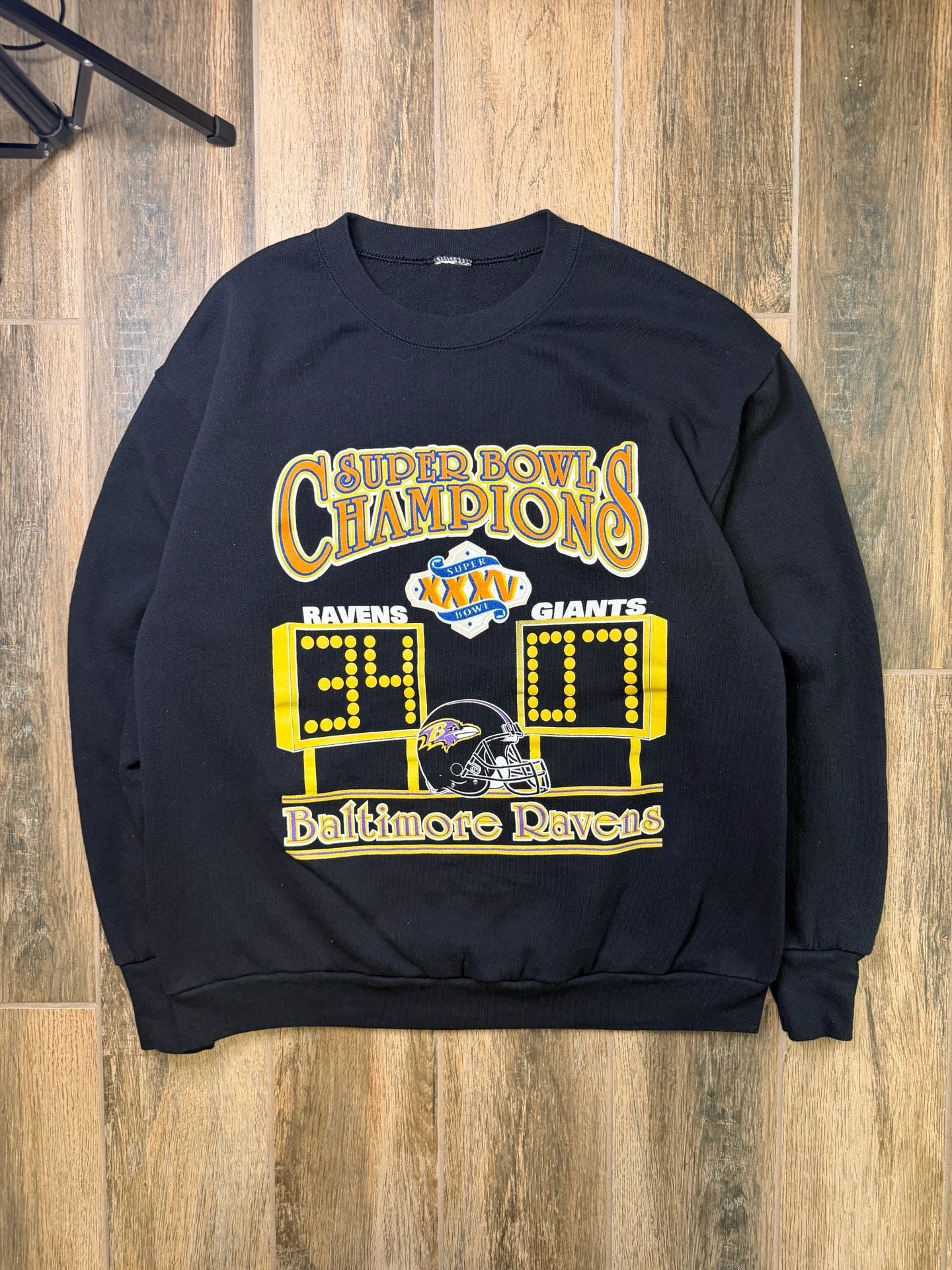 Vintage Tultex Baltimore Ravens Super Bowl XXXV Sweatshirt XL Black 2