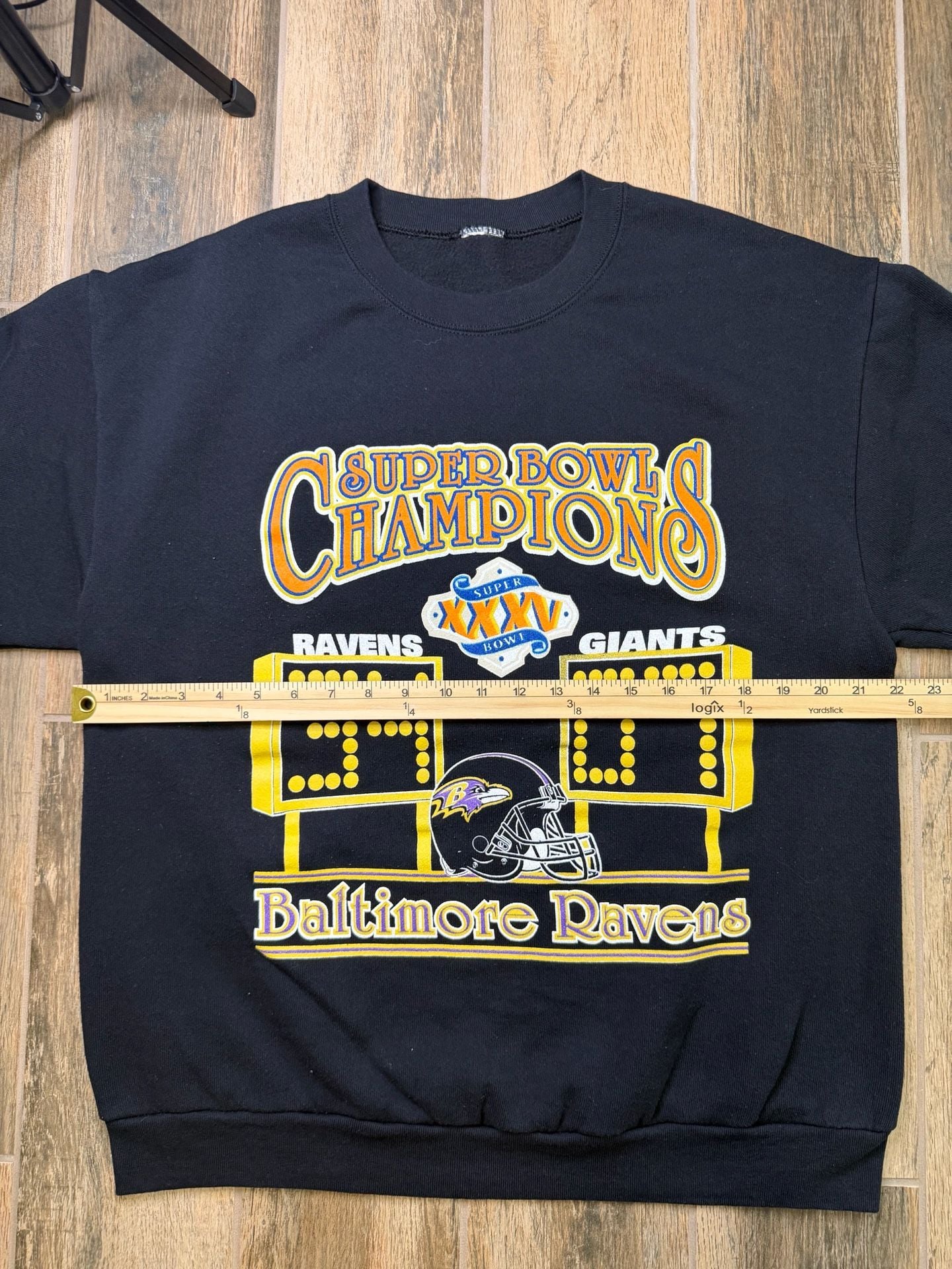 Vintage Tultex Baltimore Ravens Super Bowl XXXV Sweatshirt XL Black 4