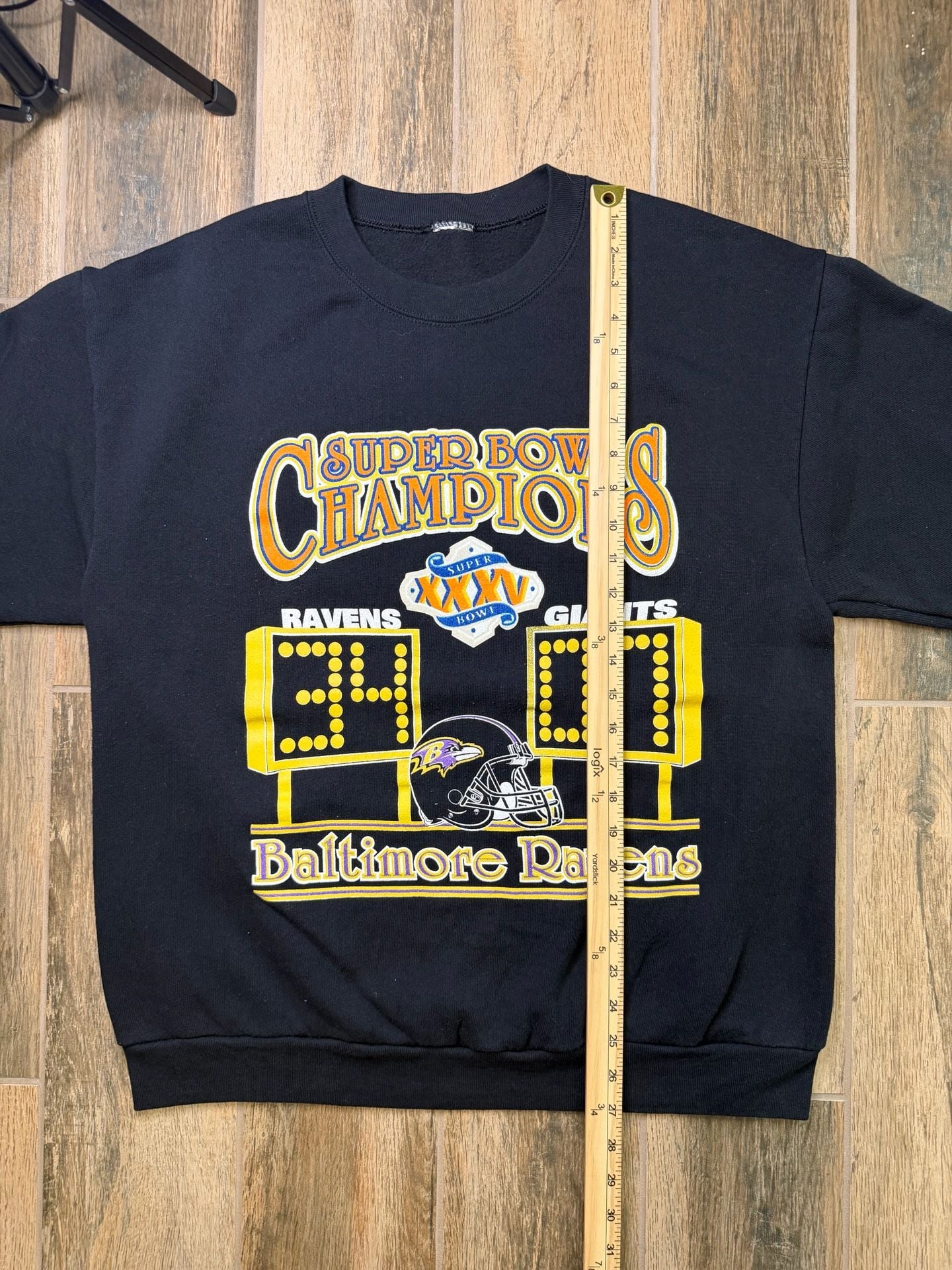 Vintage Tultex Baltimore Ravens Super Bowl XXXV Sweatshirt XL Black 5