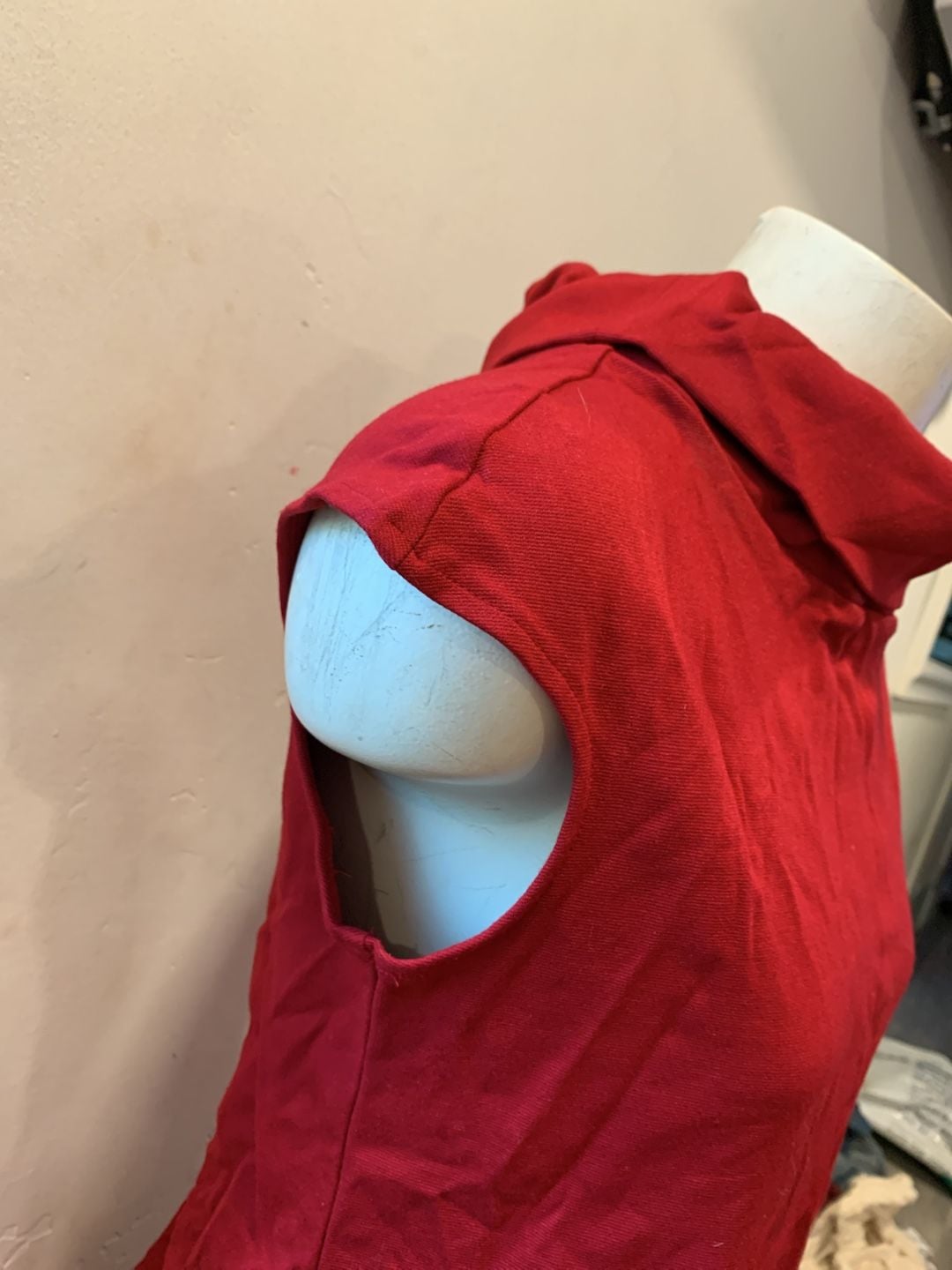 Y2k Express Cowl Neck Sleeveless Top Size S Red Full Zip Back 4