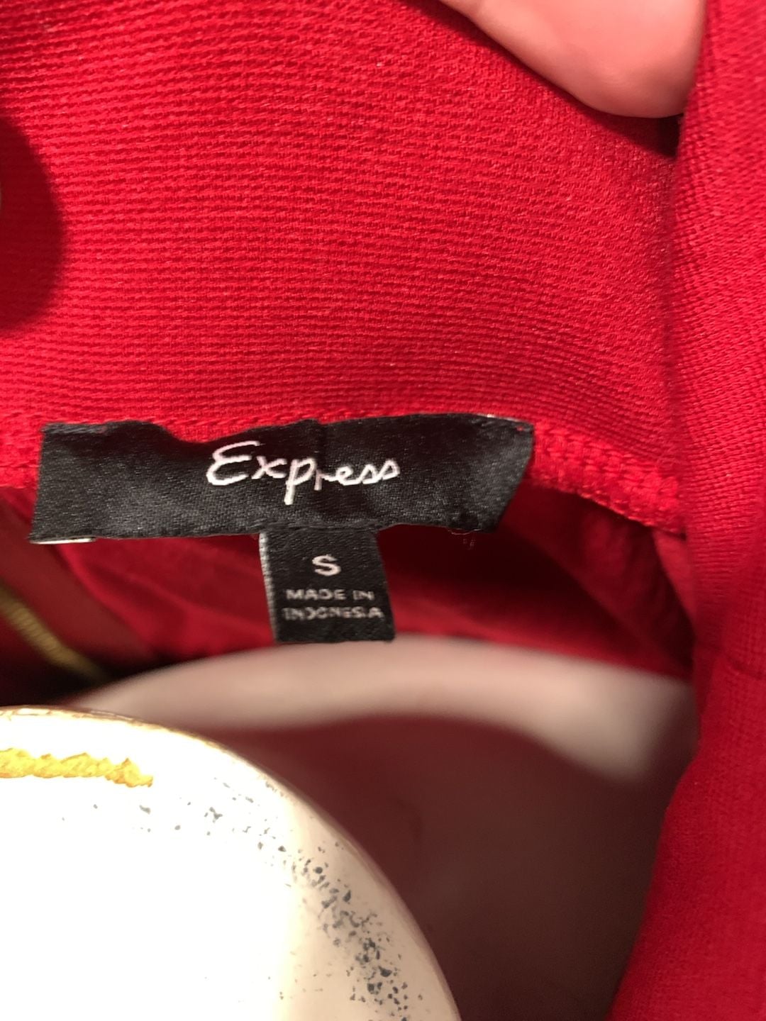 Y2k Express Cowl Neck Sleeveless Top Size S Red Full Zip Back 5