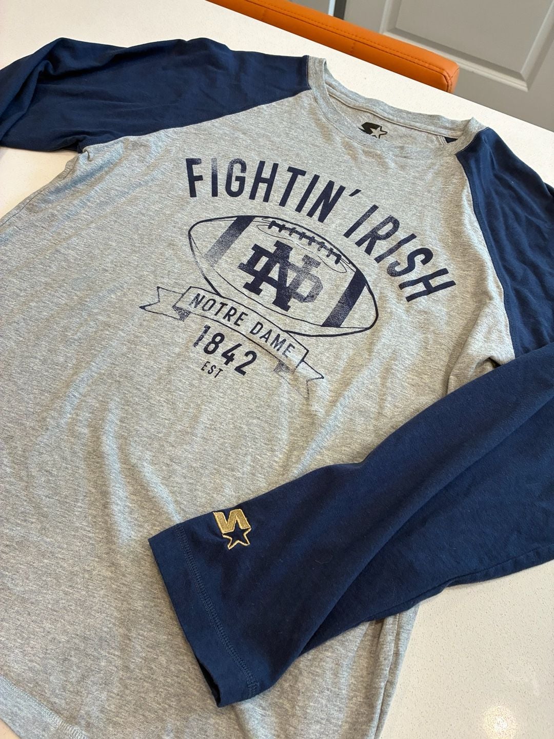 Starter Black Label Notre Dame Fighting Irish Long Sleeve T-Shirt Size Large 3